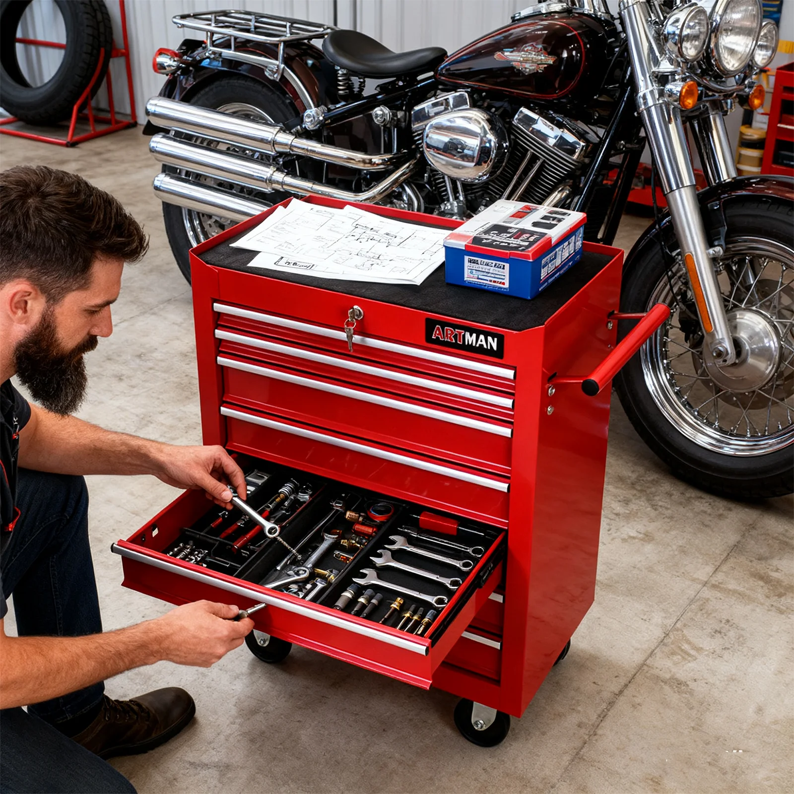 ARTMAN 7 Drawer Tool Rolling Storage Cart ,Tool Boxes Tool Chest with Wheels and Drawers for Garage Workshop Warehouse - Image 34