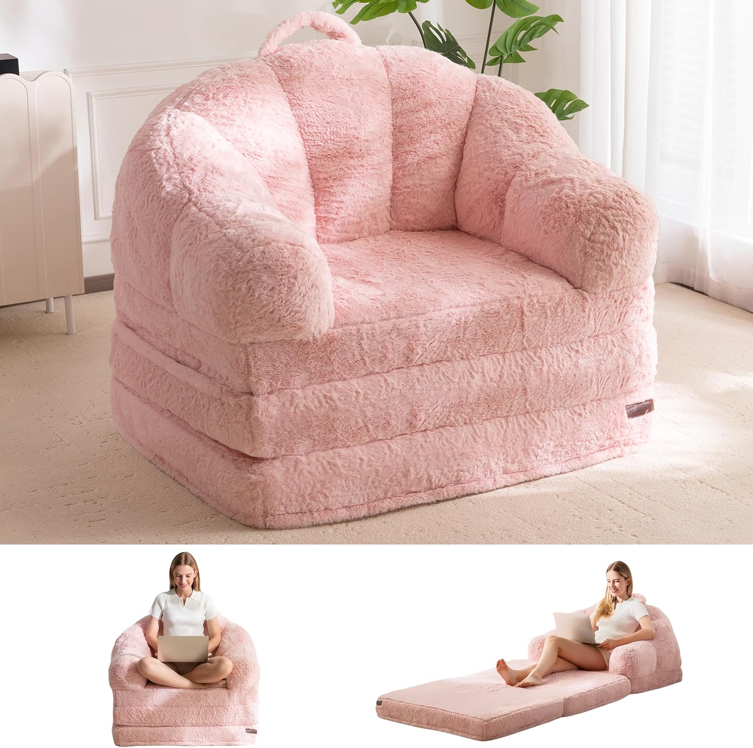Folding Sofa Bed, 2 in 1 Convertible Sofa to Lounger - Image 5