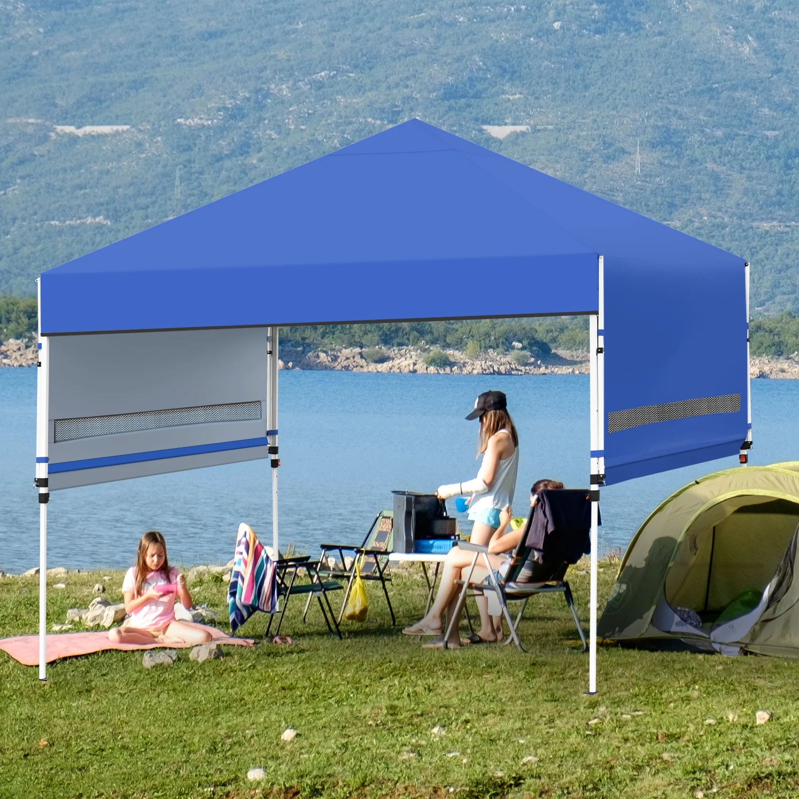 Patiojoy 10x17ft Pop up Canopy 3 Height Adjustment Folding Tent with Roller Bag White - Image 33