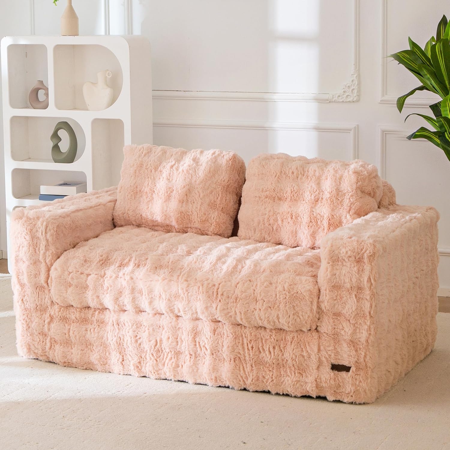 Loveseat Sofa Couch, Upholstered Bean Bag Chair Cloud Seat - Image 11