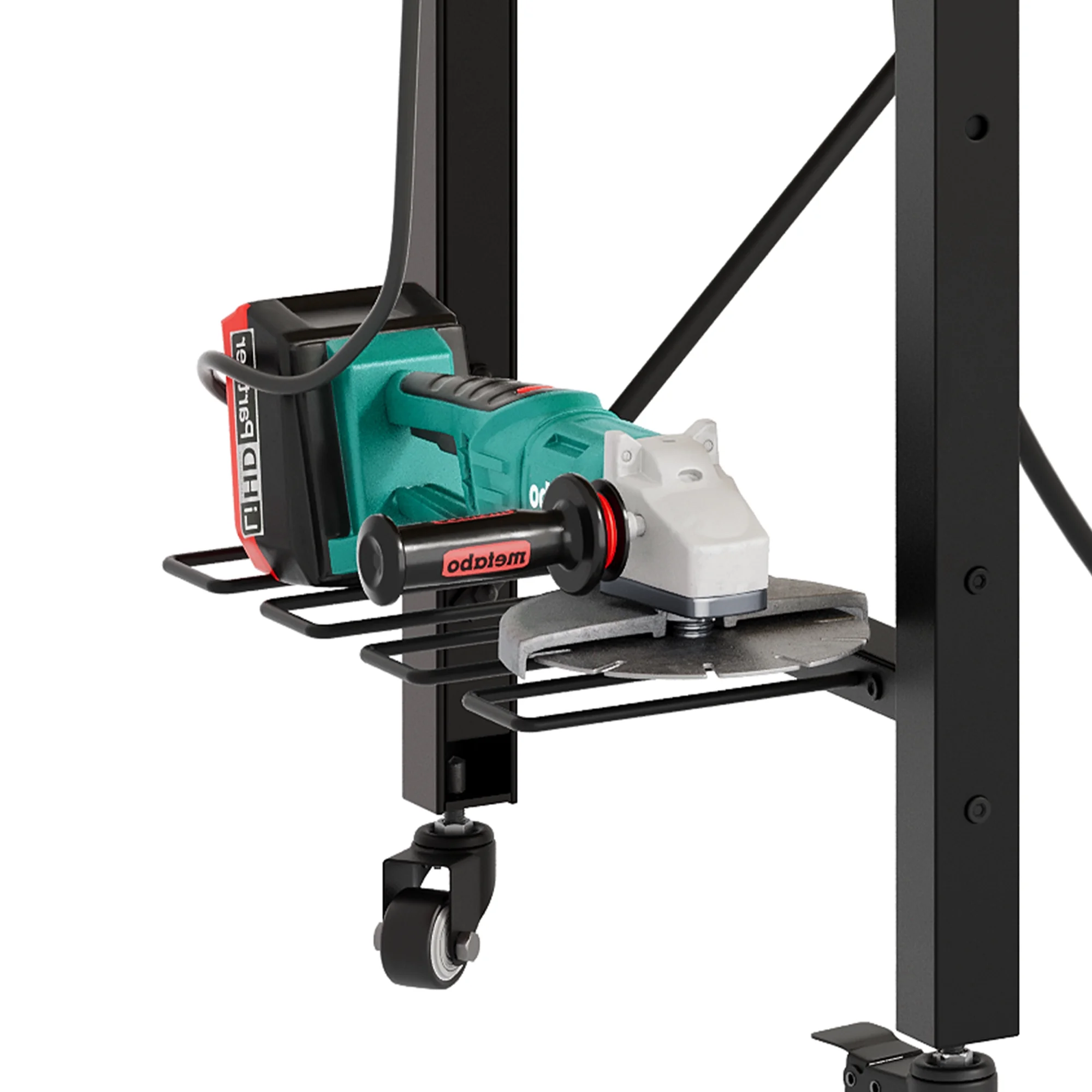DEXTRUS Multifunctional Workbench with Wheels, 59.1" x 23.6" with Pegboard Worktable w/ Power Outlets, A3 Steel Work Bench For Garage max. Heavy Duty Workbench 2000lbs Weight Capacity - Image 9