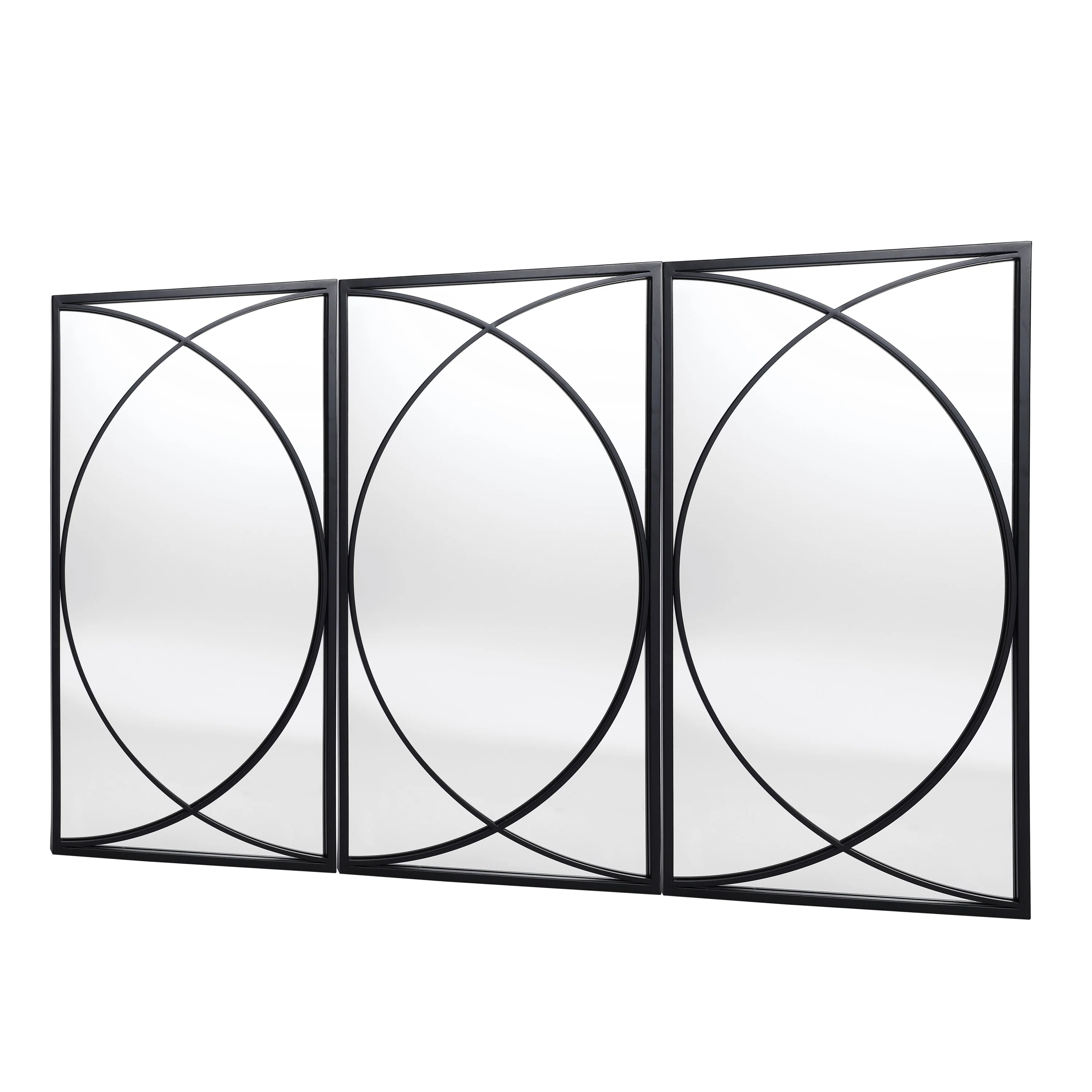 3-Piece Black Metal Rectangular Wall Mirror Set, 31.9" H x 15.75" W x 0.75" D - Image 7
