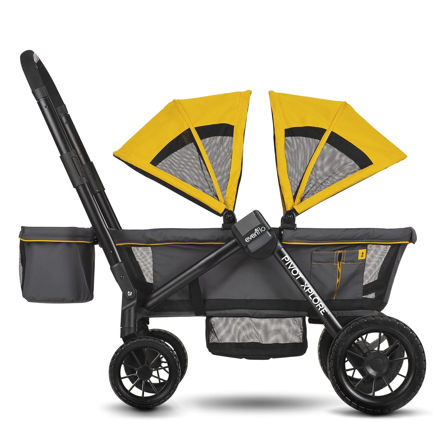 2-in-1 All-Terrain Baby Stroller Wagon with Canopy and Storage - Gray - Image 8