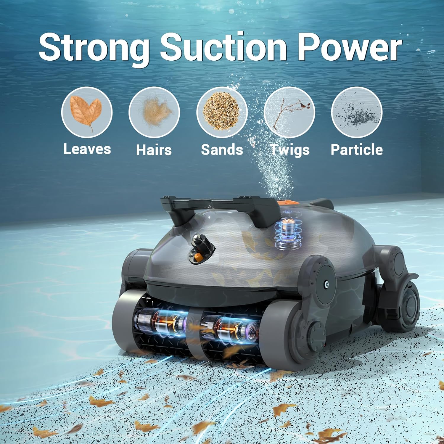 Cordless Robotic Pool Cleaner, Automatic Wall Climbing Pool Vacuum for Swimming Pool Cleaning - Image 2