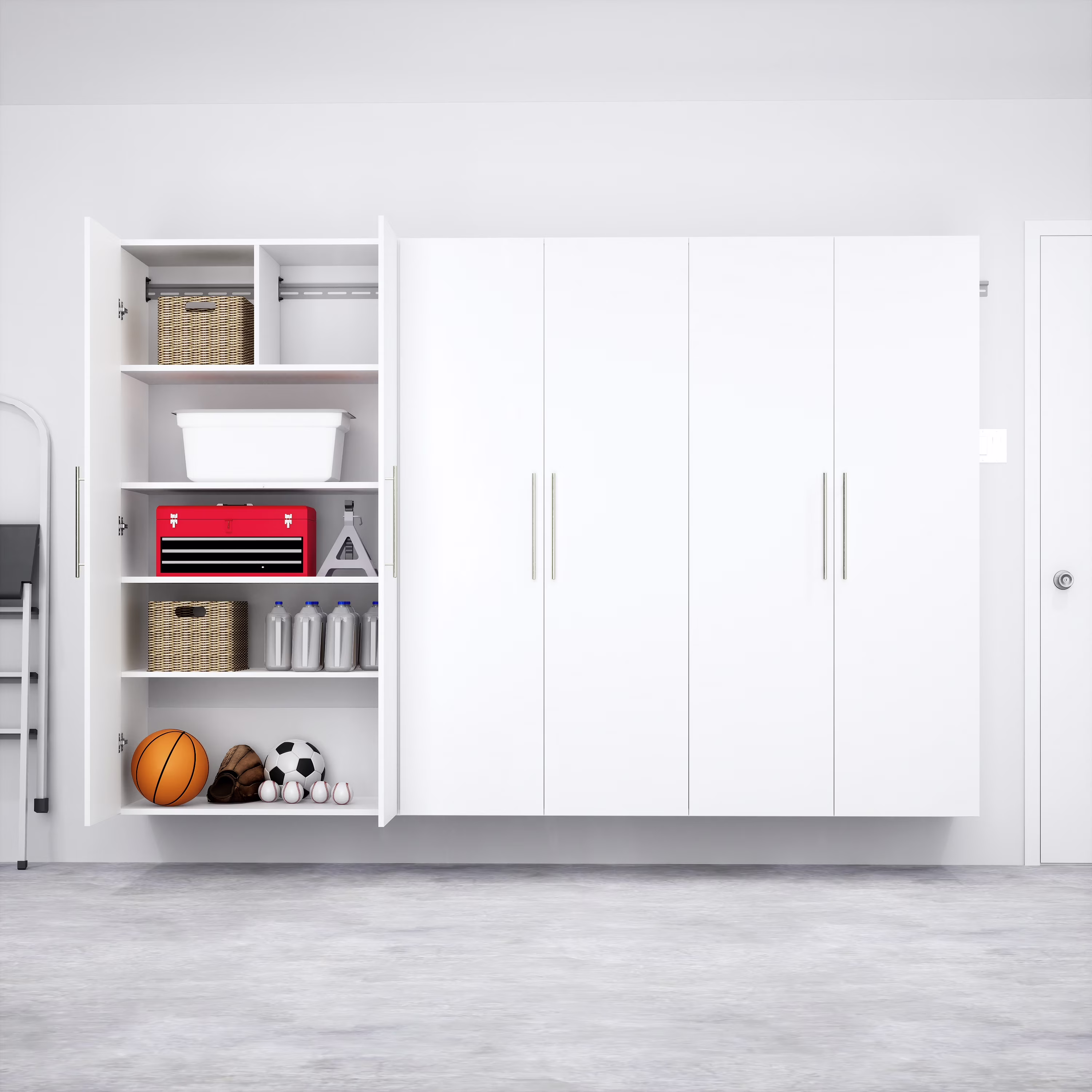 Prepac 3-Piece Extra Large HangUps Storage Cabinet Set, Light Gray - Image 3