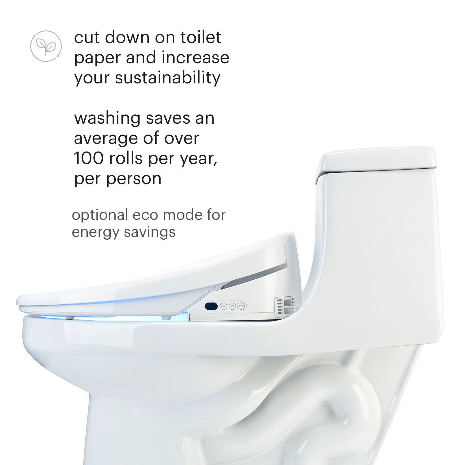 Brondell Bidet Toilet Seat S1400, Smart Toilet Seat, Dual Stainless-Steel, Self-Cleaning Nozzle With Clean Plus Technology, Endless Warm Water Bidet, Warm Air Dryer-Nightlight, Heated Seat, Elongated - Image 10