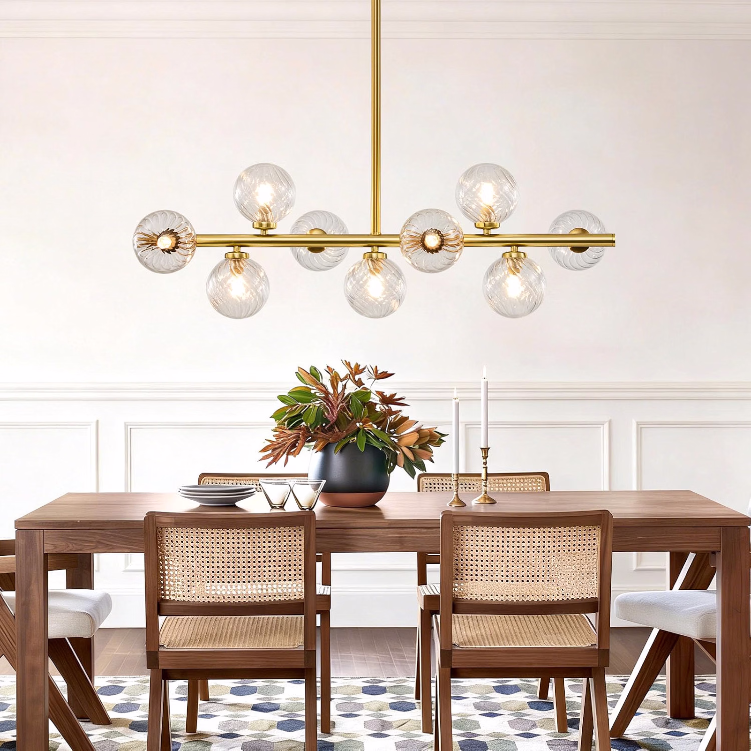 Mid Century Modern Sputnik Chandelier,16-Light Dining Room Light Fixture