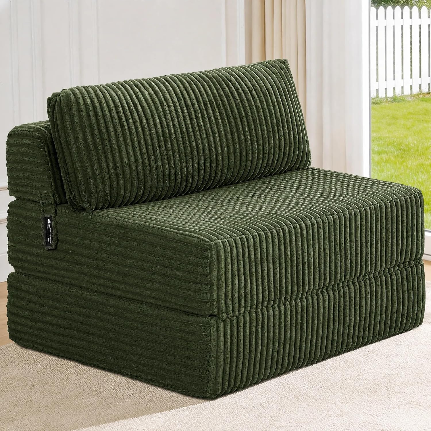 Folding Sofa Bed Convertible 4 in 1 Sleeper Chair Gray Single - Image 22