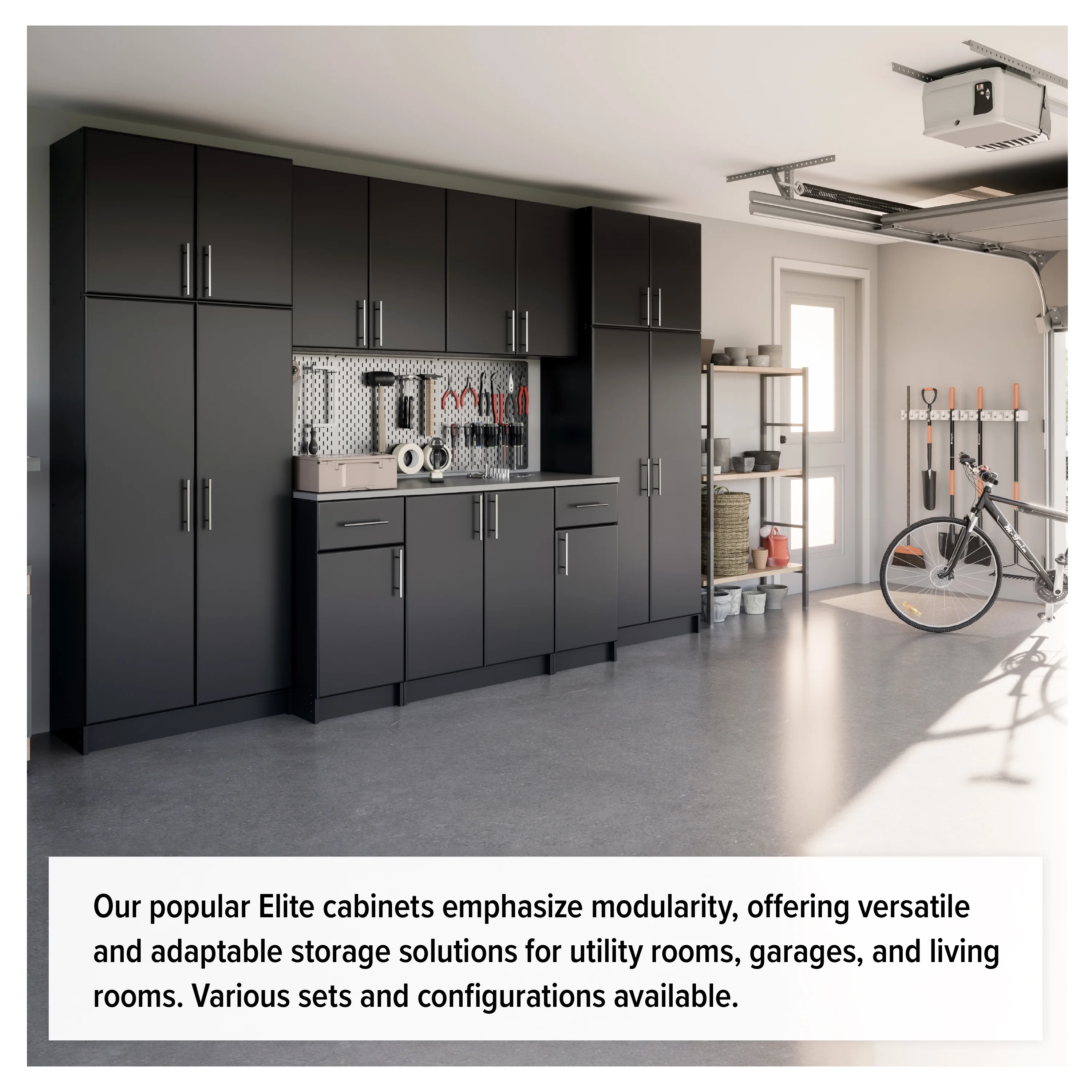 Prepac Elite Deep Storage Cabinet for Garage, 24" W x 65" H x 16" D, Black - Image 9