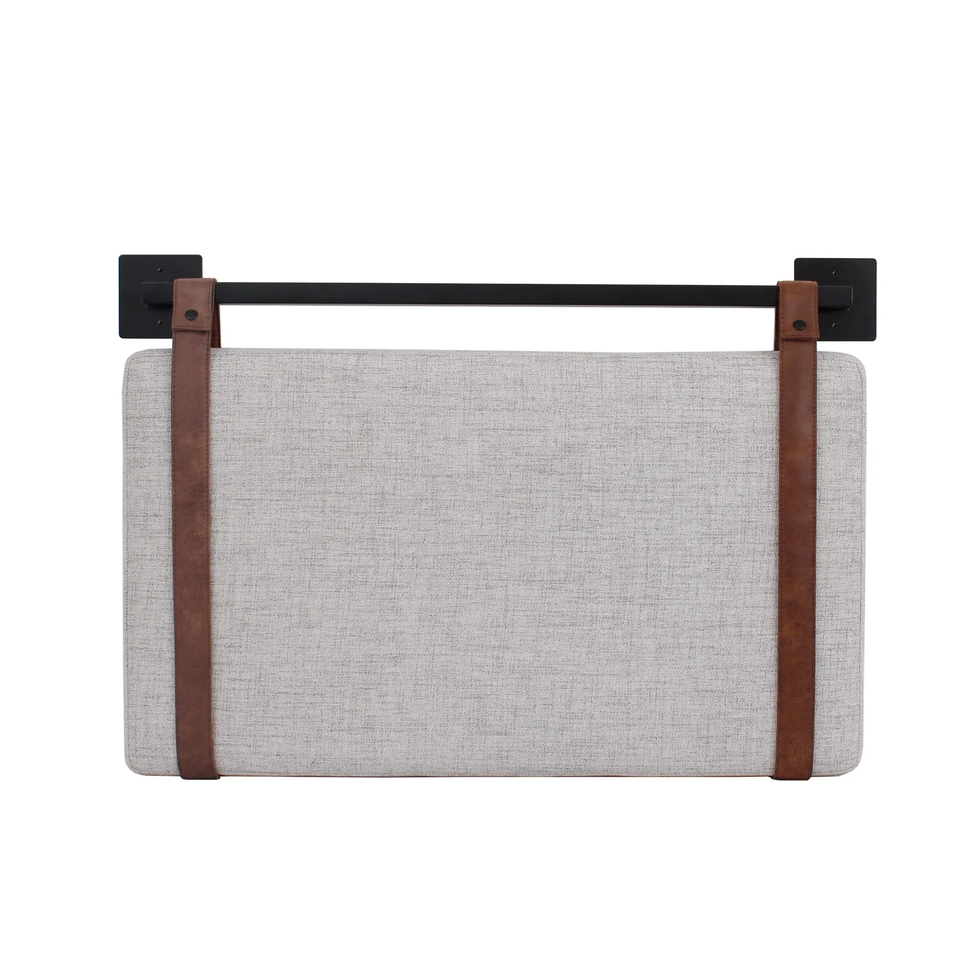 Wall Mount Upholstered Headboard with Metal Rail - Modern Bedroom Headboard - Image 27