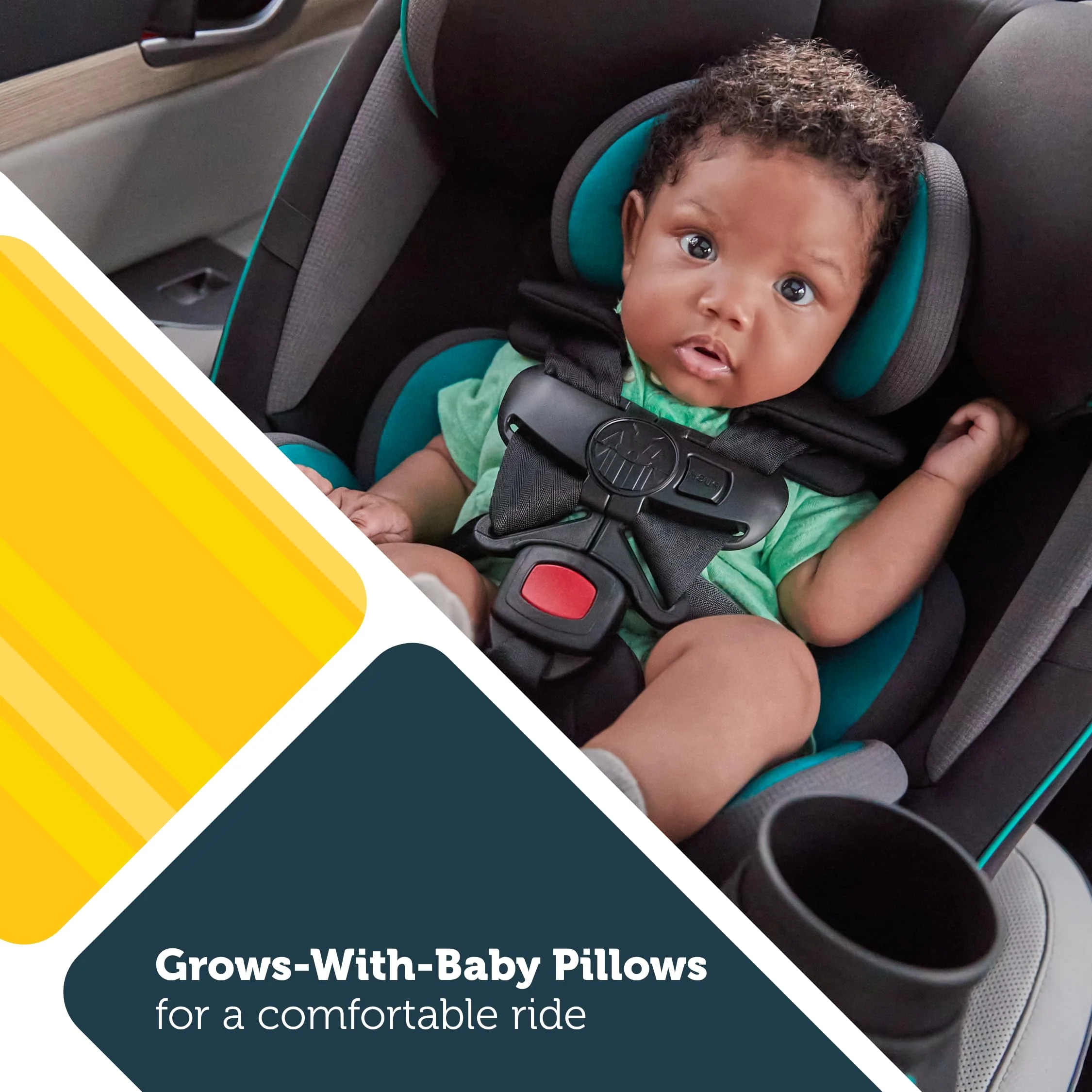 3-in-1 Slim Convertible Car Seat, All-in-One Infant Toddler Booster Seat, Rear & Forward Facing Child Safety Seat, Blue - Image 5