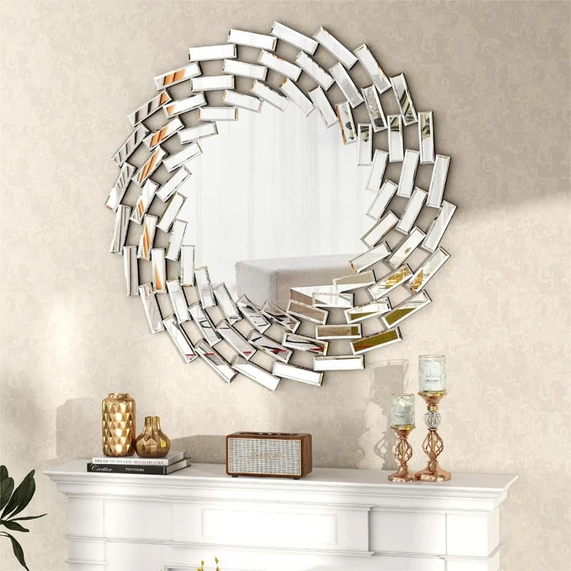 Round Sunburst Wall Mirror, Decorative Accent Mirror for Living Room, Bedroom and Entryway Home Decor - Image 20