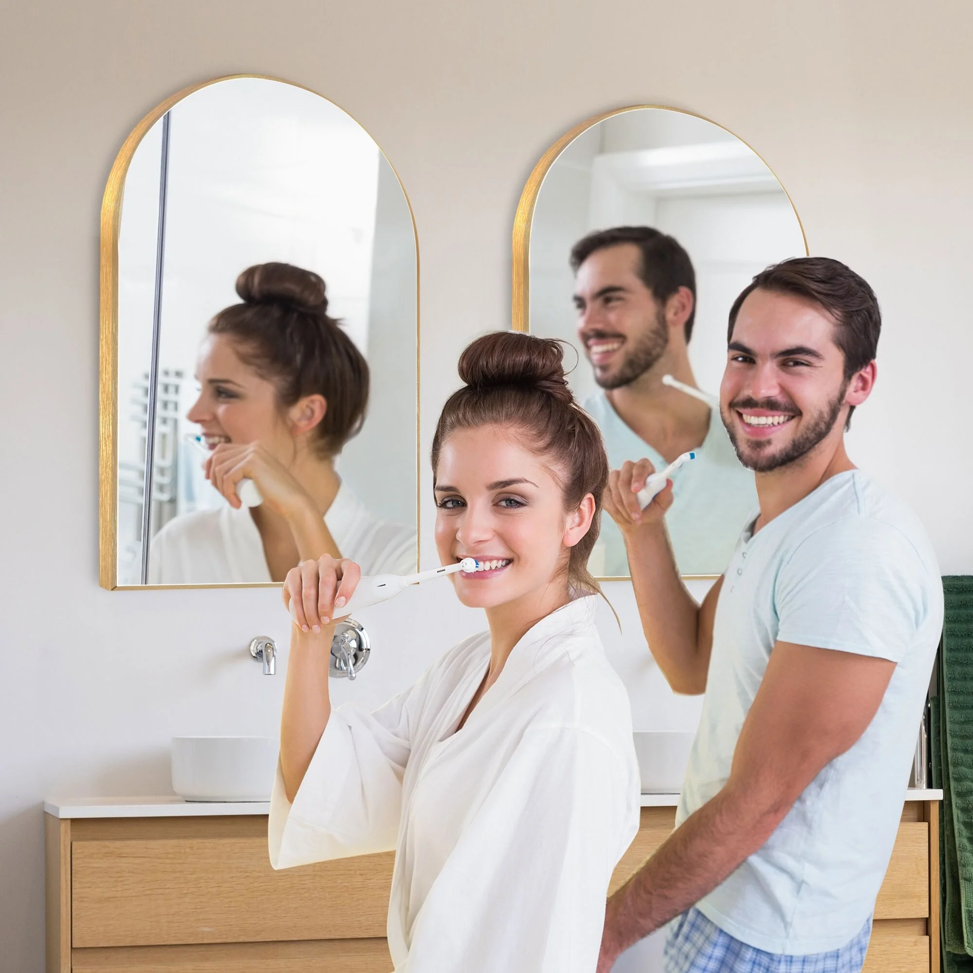 Modern Arch Aluminum Bathroom Wall Mirror, Wall Mounted Vanity Mirror for Bathroom, Bedroom and Home Decor - Image 20
