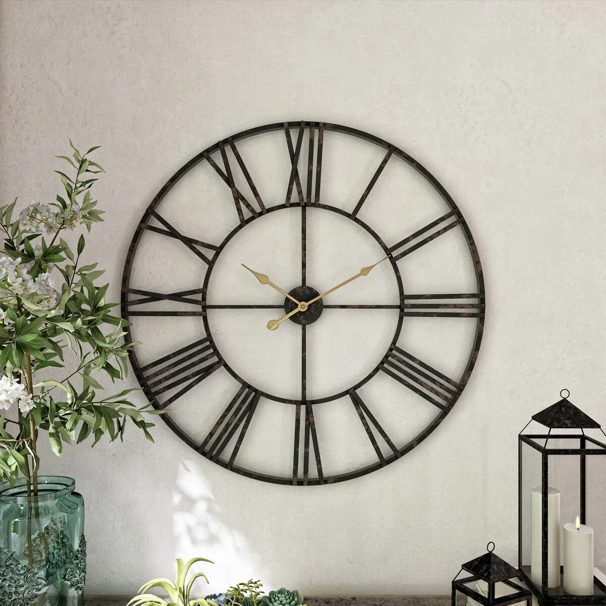 Modern Round Metal Wall Clock, Decorative Circular Hanging Clock for Living Room, Bedroom and Office - Image 2
