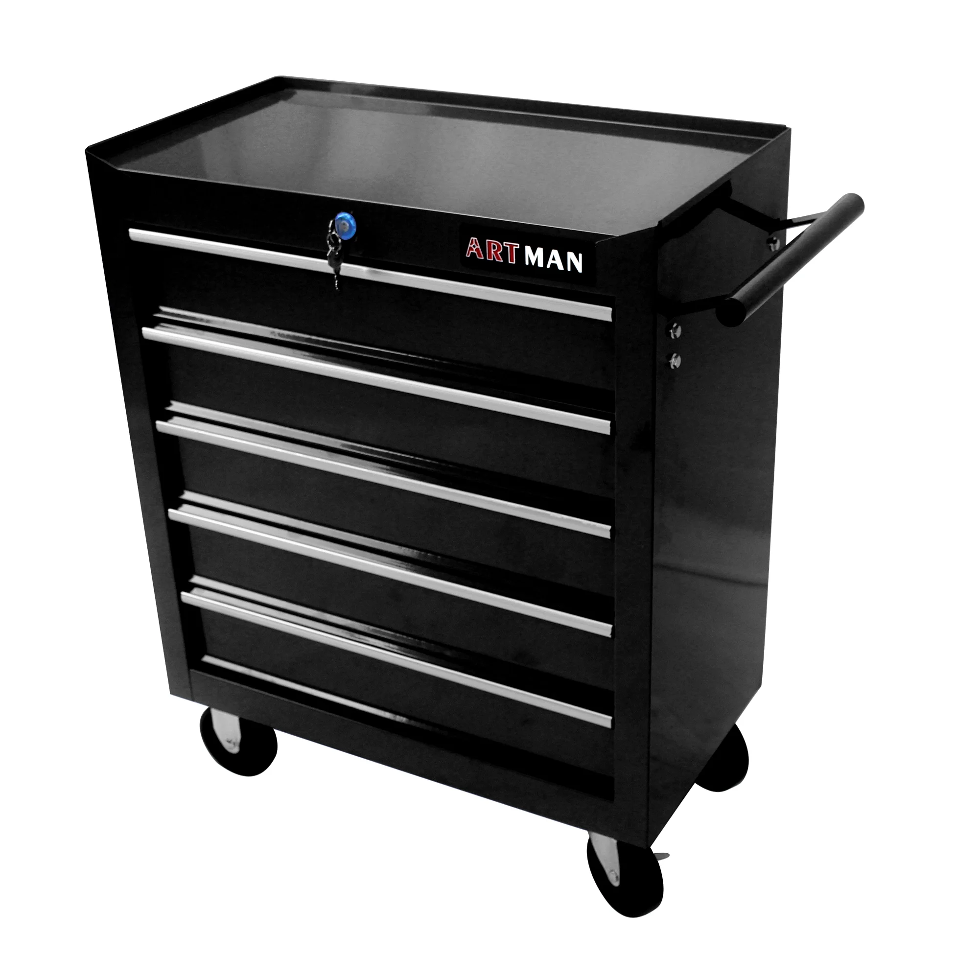 Lisonu 5-Drawer Rolling Tool Chest, Mobile Tool Storage Cabinet with Locking System & Wheels, Heavy-Duty Steel Organizer for Garage and Workshop, Green - Image 16