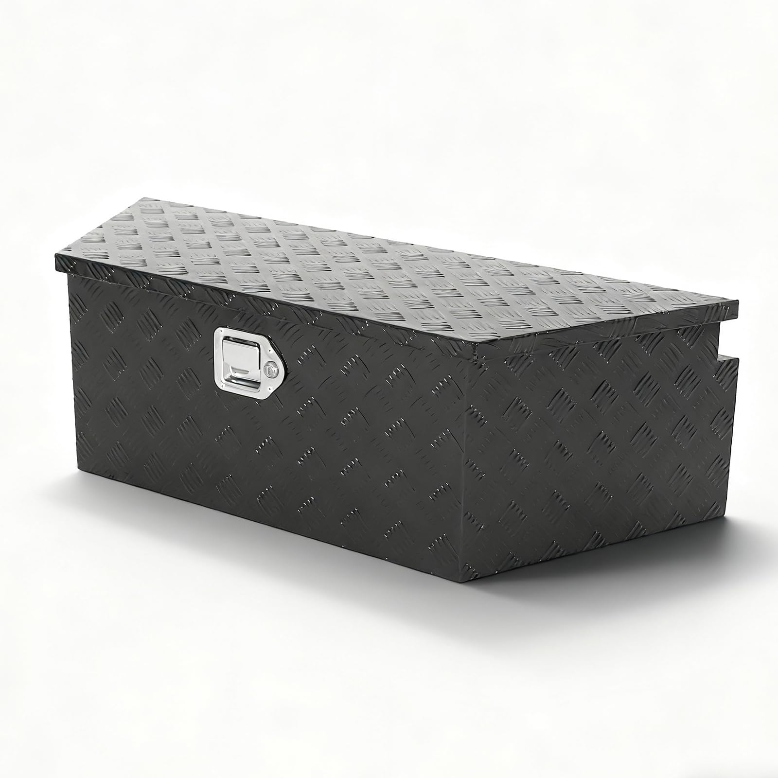 39 inch Trailer Tongue Box,Aluminum Trailer Tool Box for Storage,Trailer Box w/Lock and Keys,Heavy Duty Waterproof Black Box - 39 X 15 X 12 inch