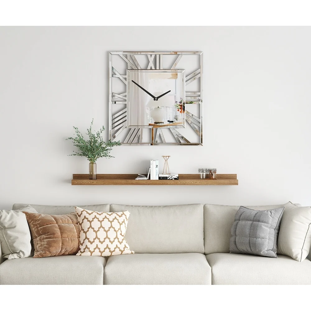 Large Modern Mirrored Wall Clock, Oversized Decorative Hanging Clock for Living Room, Bedroom and Home Decor - Image 6