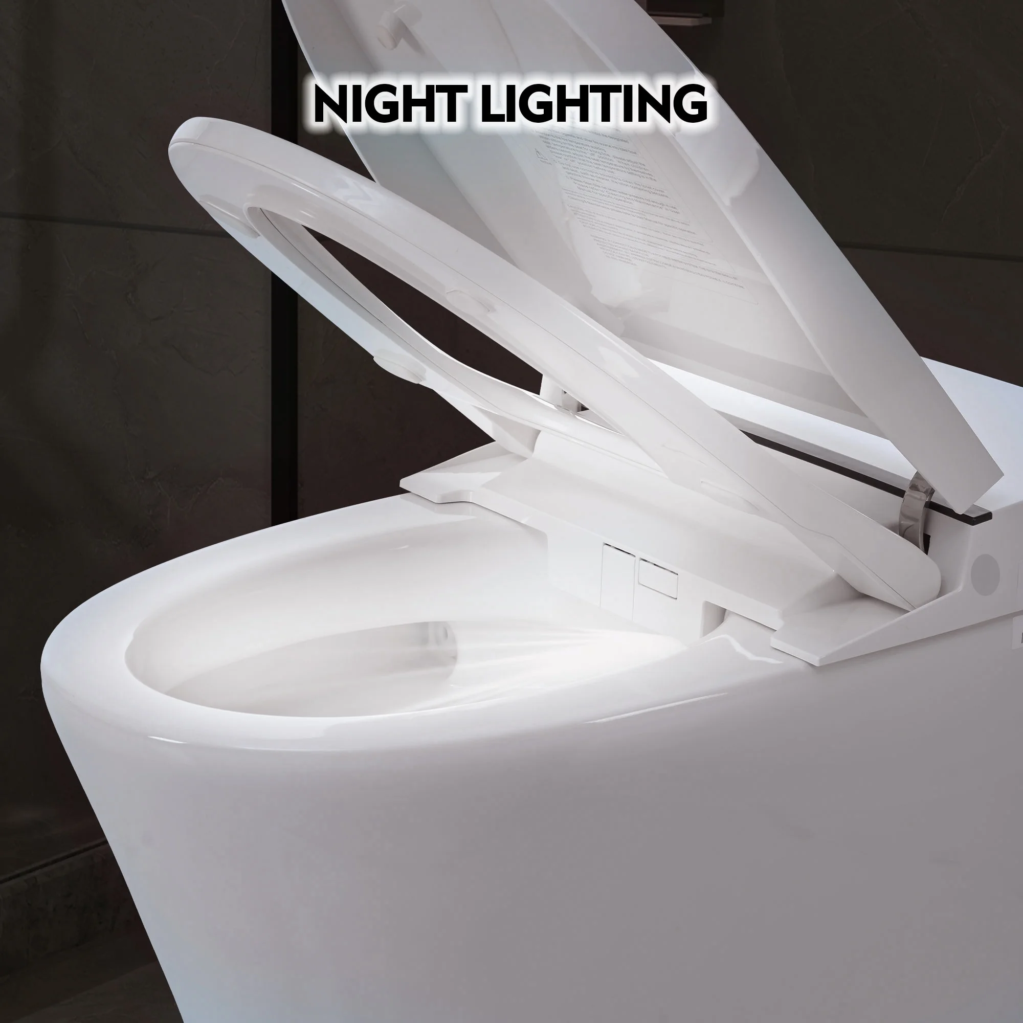 M optimized Smart Toilet With Self-Cleaning Nozzle, Soft Close Dual Flush Toilet 1/1.28 GPF White - Image 7