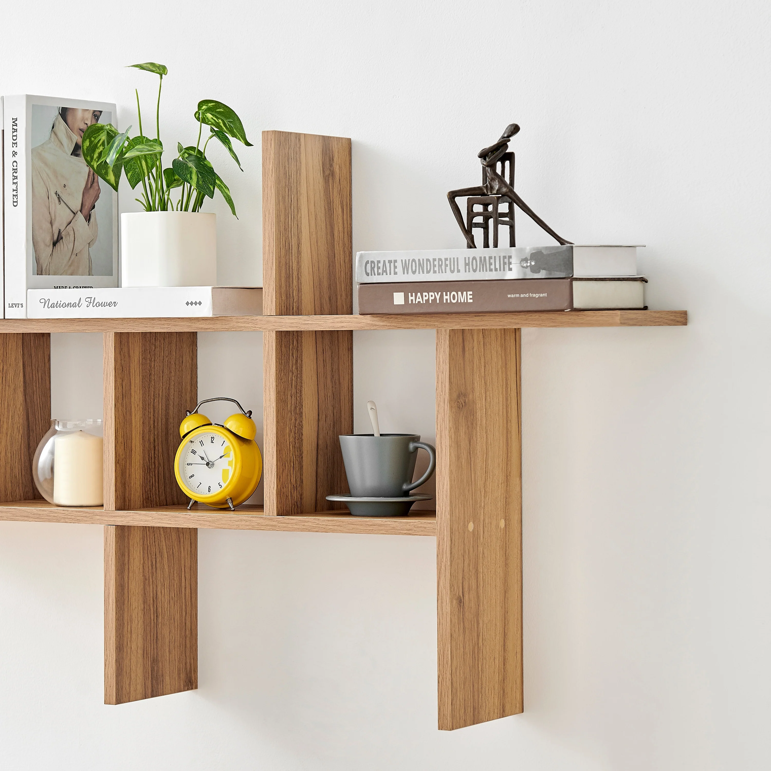 Cantilever Floating Wall Shelf, Modern Decorative Display Shelf for Living Room, Bedroom and Home Storage - Image 25