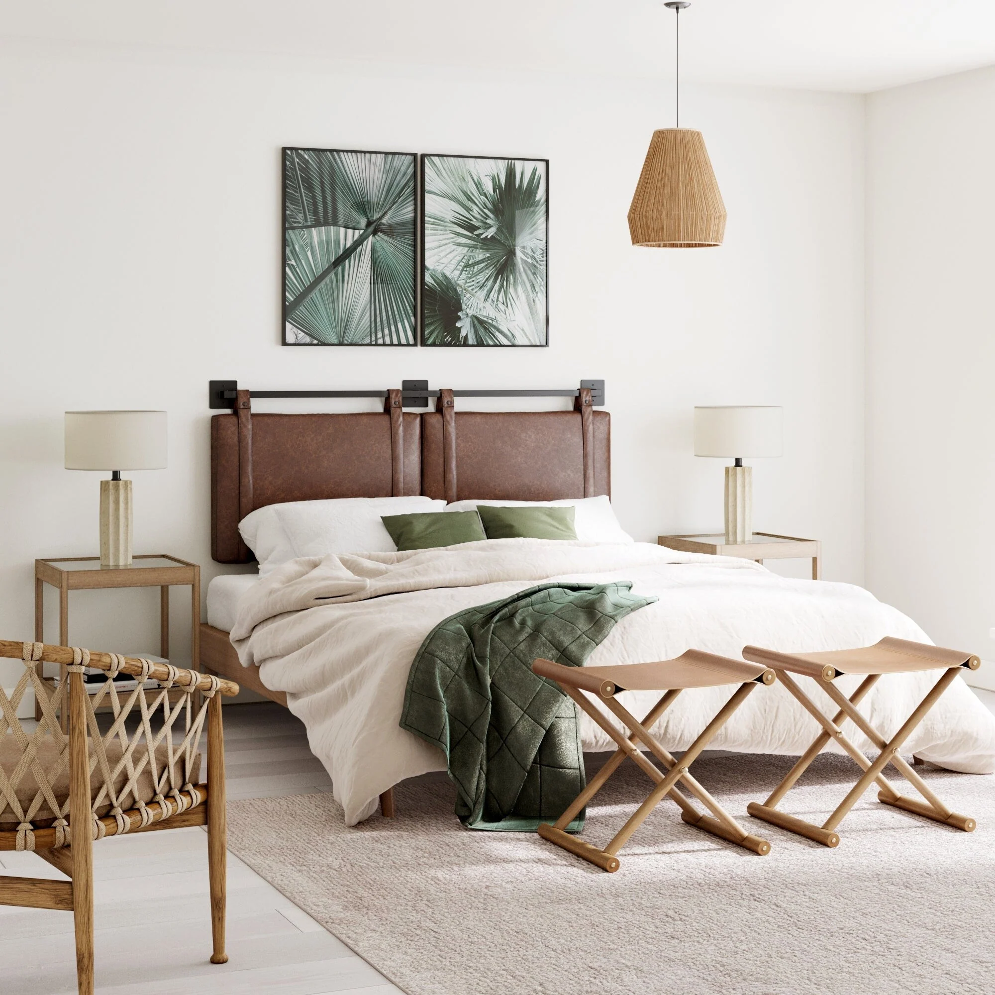 Wall Mount Upholstered Headboard with Metal Rail - Modern Bedroom Headboard - Image 16