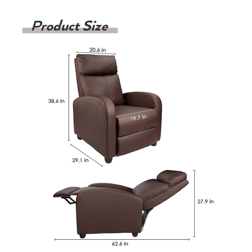 Massage Recliner Chair, PU Faux Leather Home Theater Recliner with Padded Seat - Image 13