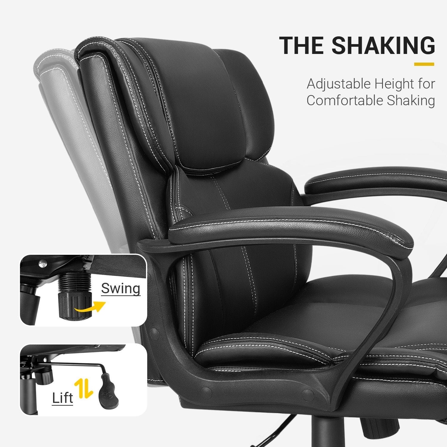 Mid Back Office Chair, Ergonomic Swivel Computer Task Chair for Home Office, Work and Study - Image 6