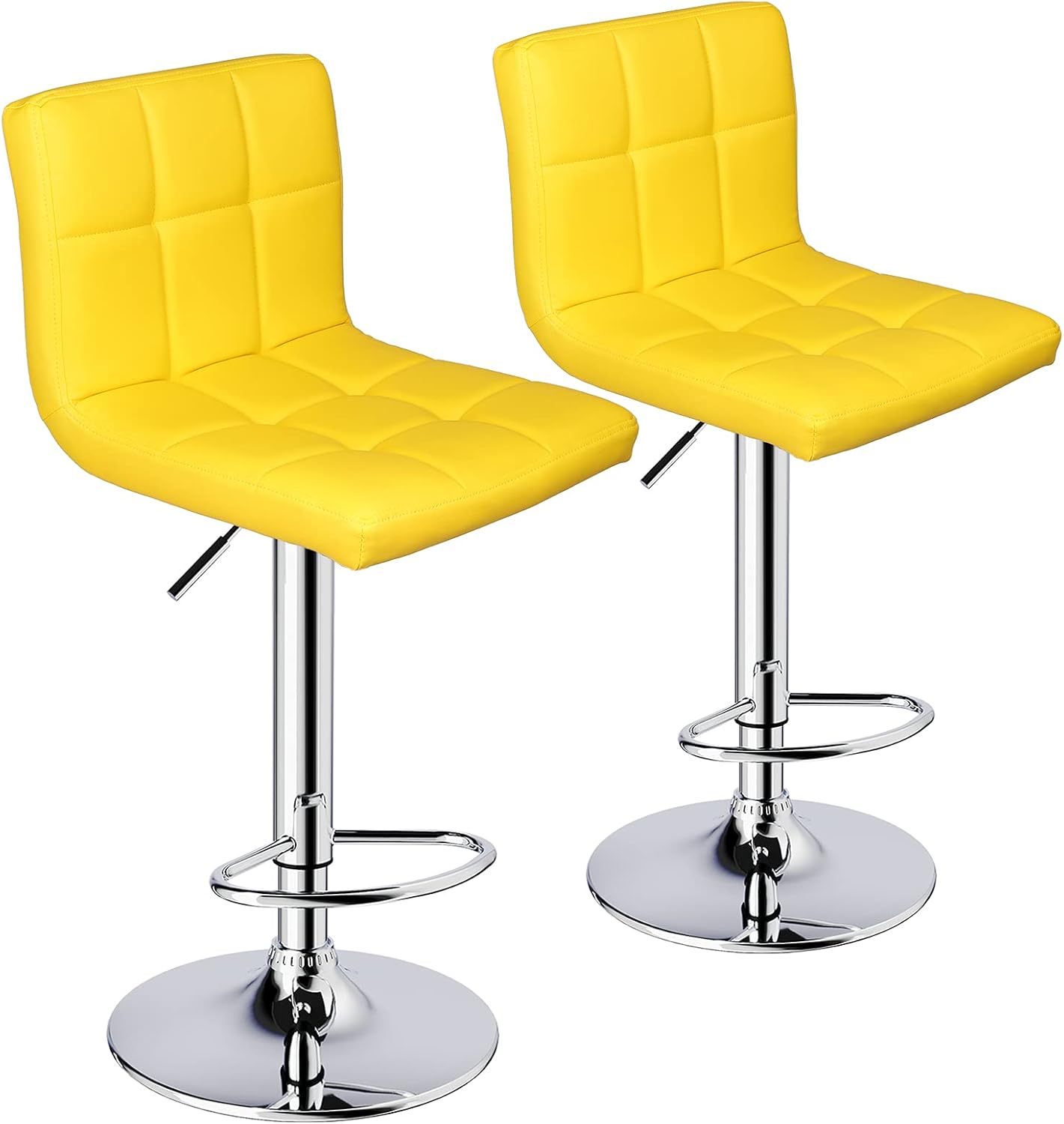 Leopard Bar Stools, PU Leather Bar Stool with Back, Set of 2, Light Grey - Image 8