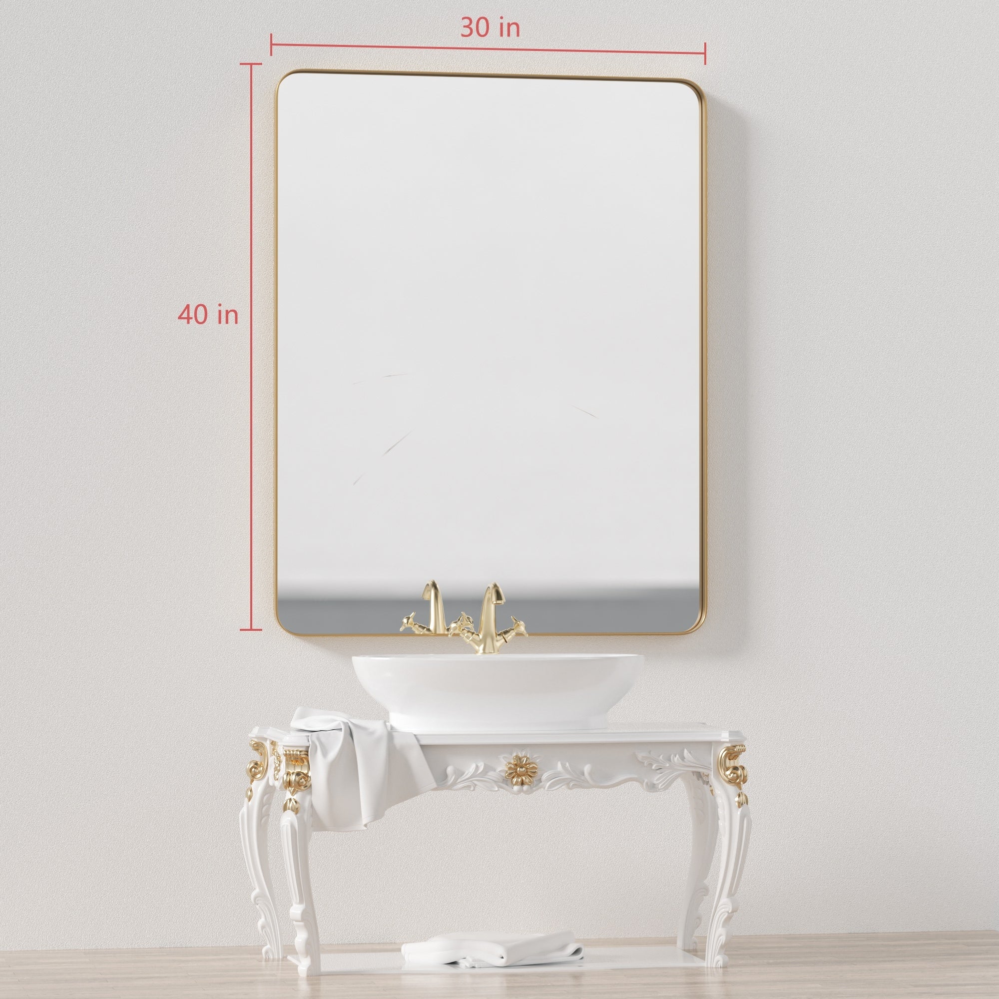 Wall Mirror Vanity Mirror, Bathroom Mirror with Rounded Corners, 1 Piece - Image 56