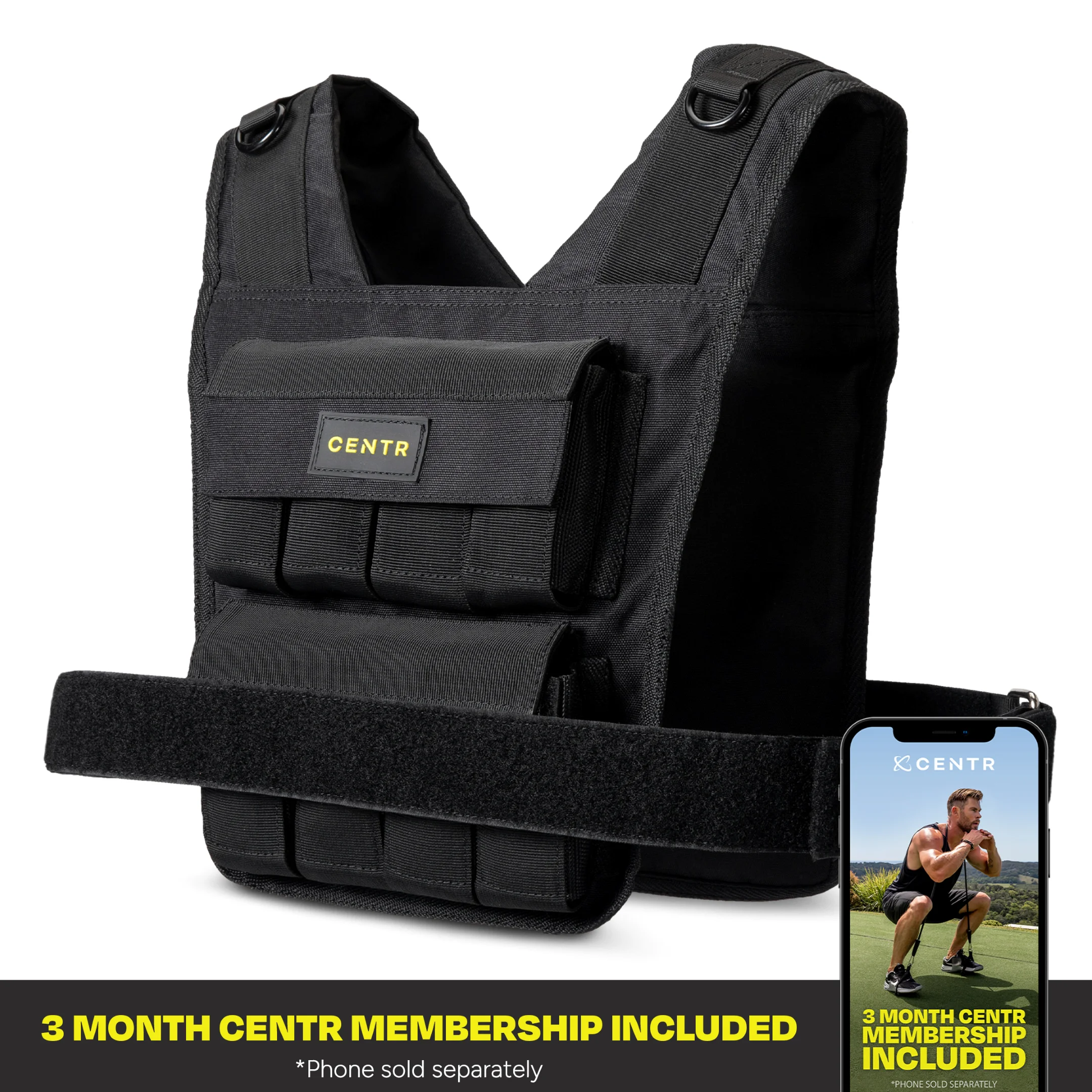 Centr By Chris Hemsworth Fitness Weight Vest, 20 lbs, with 3-Month Digital Membership - Image 2