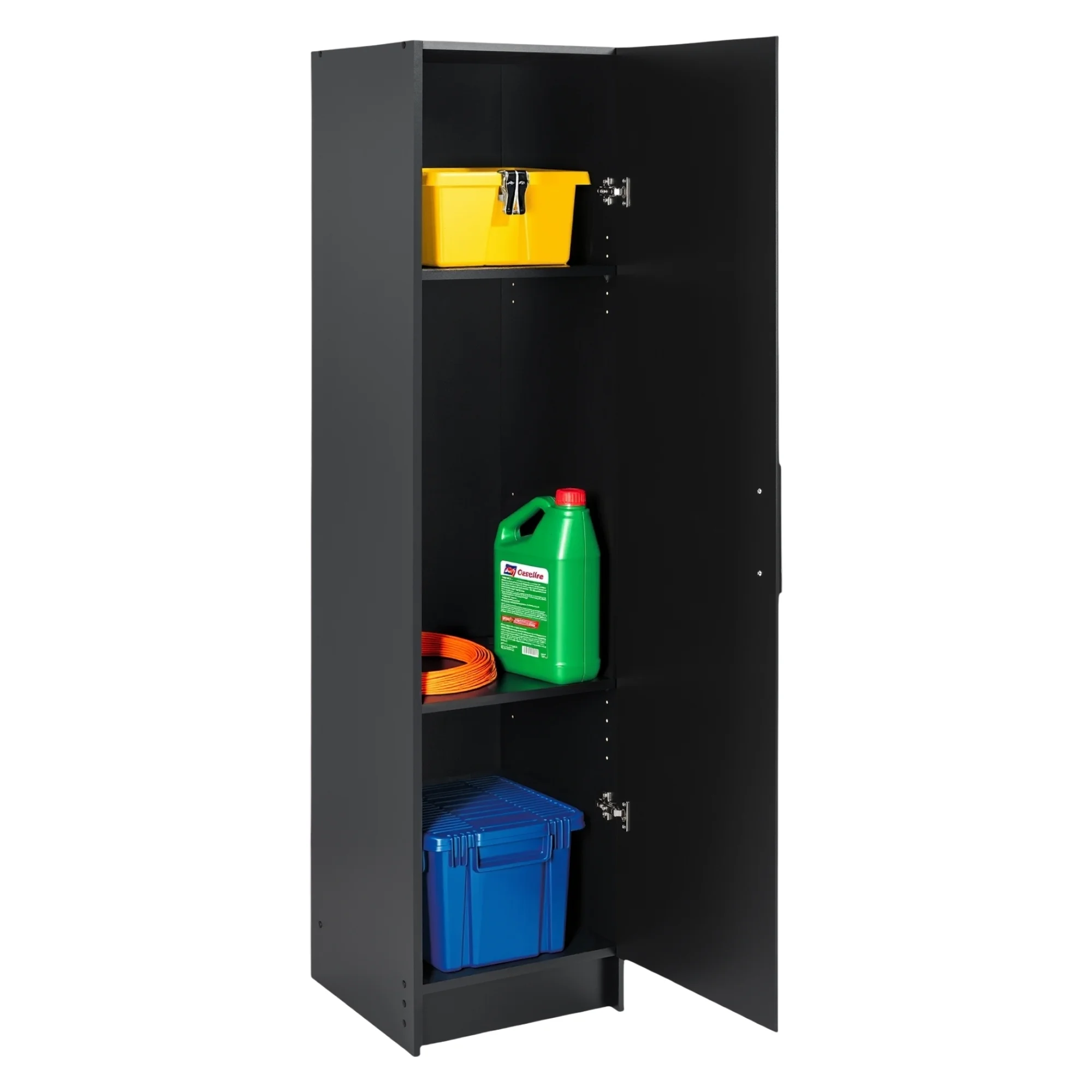 Prepac Elite 16" Storage Cabinet, Black Storage Cabinet, Bathroom Cabinet, Pantry Cabinet with 2 Adjustable Shelves, 16" D x 16" W x 65" H, BEB-1664 - Image 2