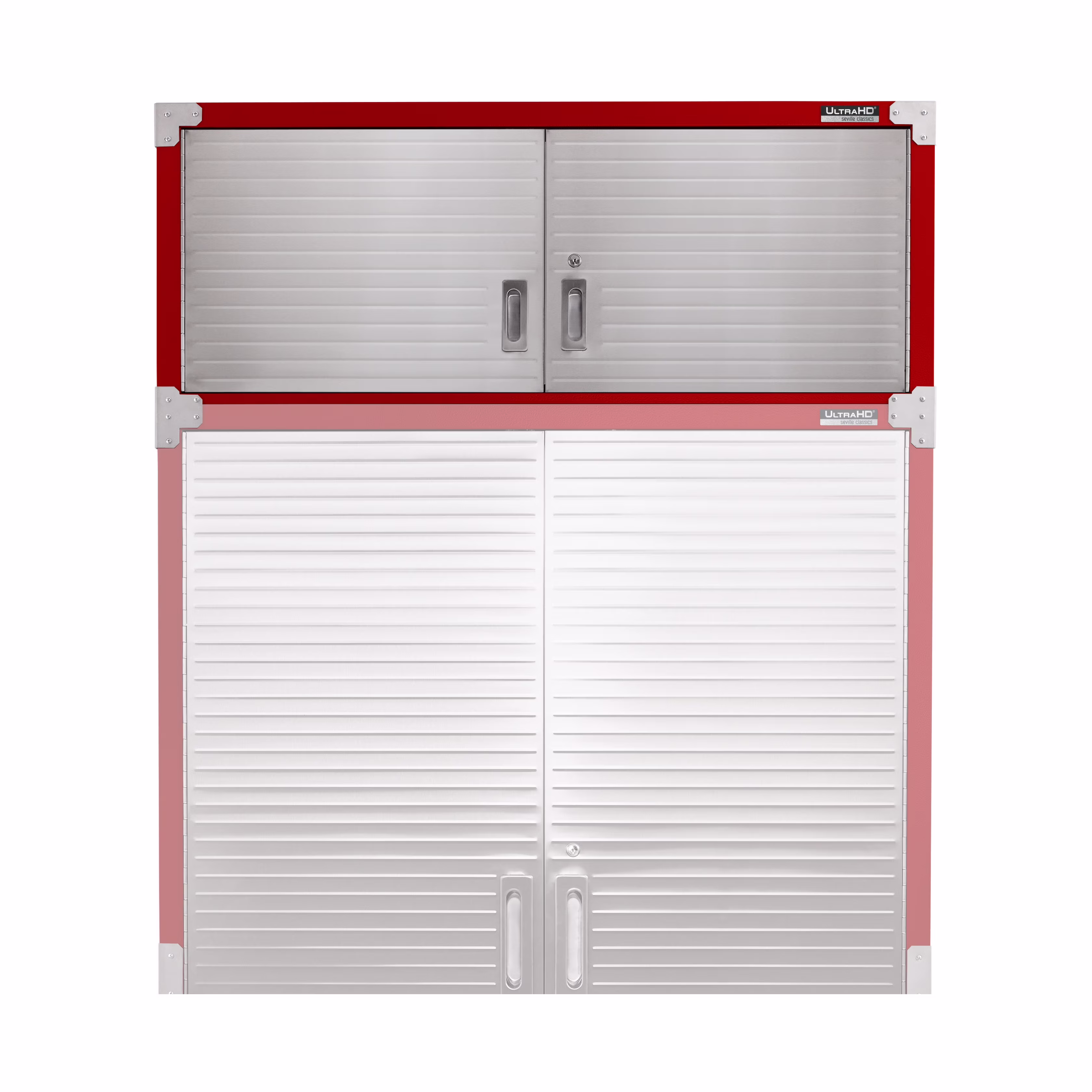 Seville Classics UltraHD Mega 2-Door Lockable Stacker Storage Cabinet, 48" W X 24" D X 18.5" H, Graphite - Image 2