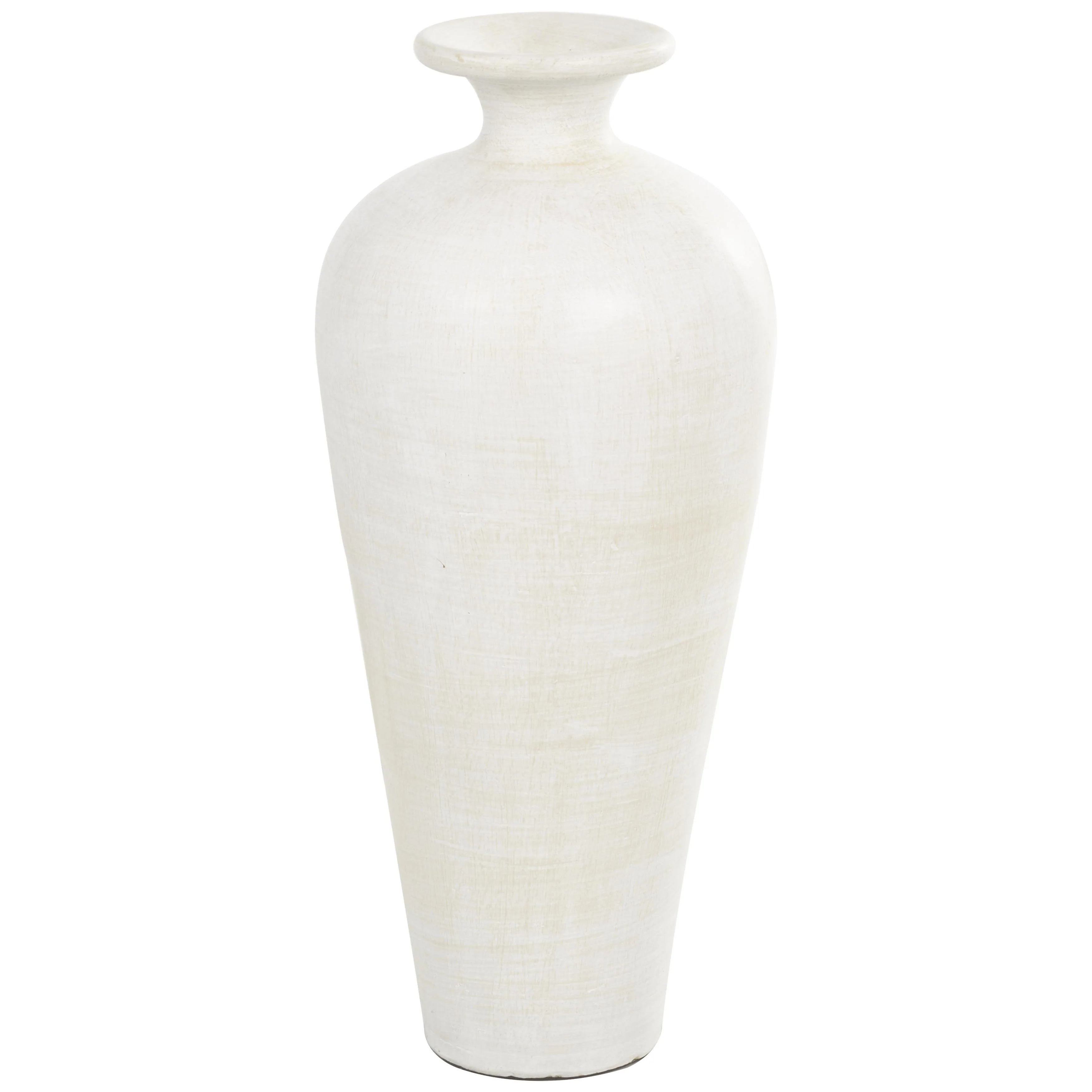 Tall Ceramic Amphora Floor Vase, White Decorative Vase for Home Decor