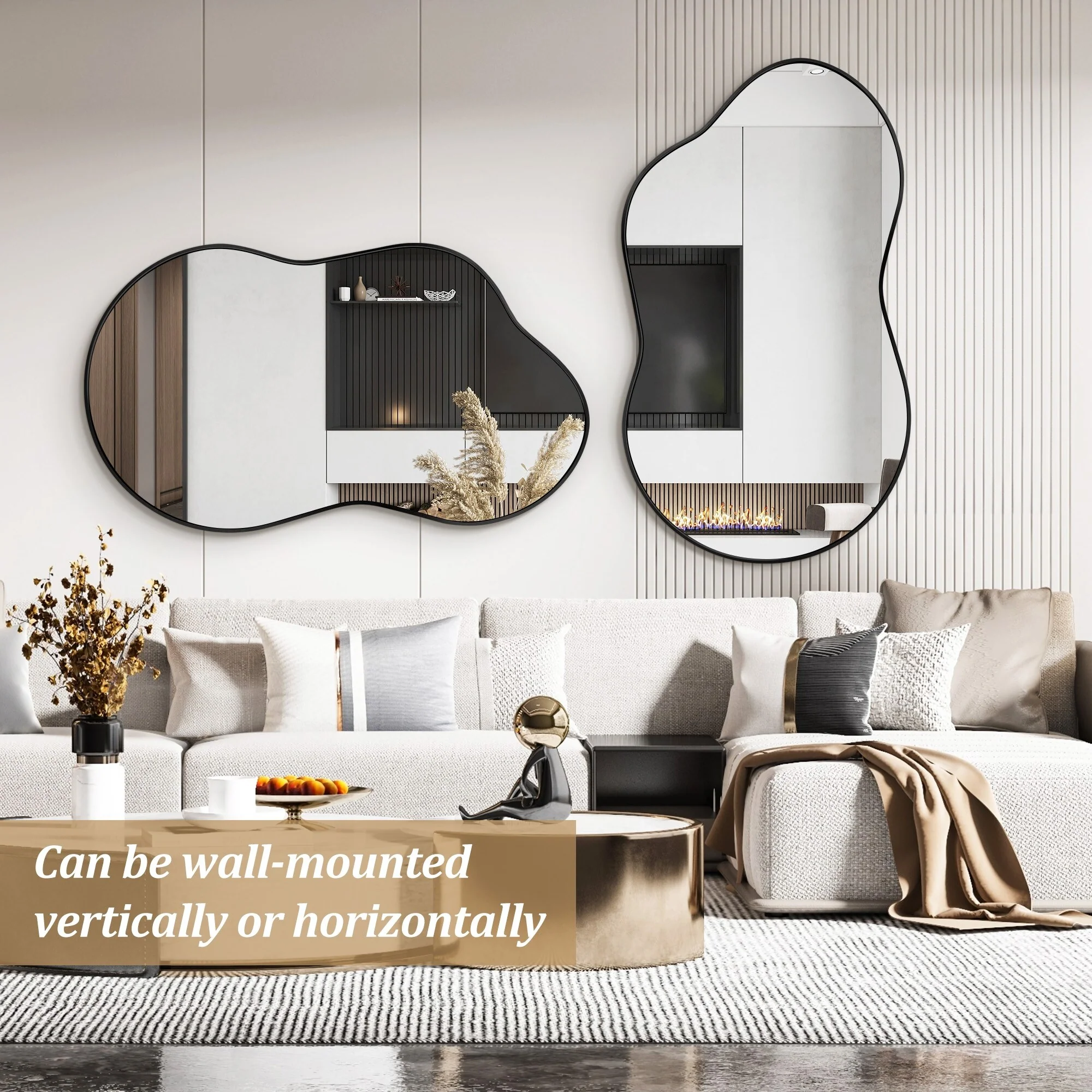 Asymmetrical Irregular Wall Mirror, Modern Decorative Accent Mirror for Living Room, Bedroom and Entryway - Image 26
