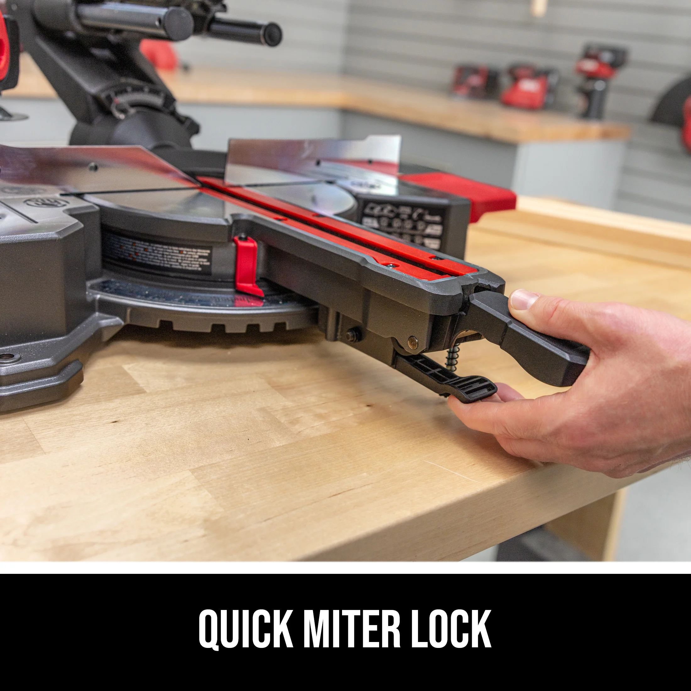 SKIL MS6316-00 10 Amp 7-1/4" Single Bevel Miter Saw with Compact Rail System & LED Shadow Line - Image 4