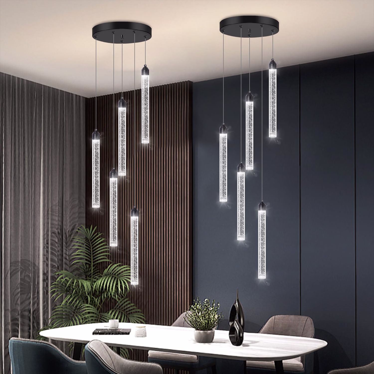 Modern Crystal Pendants Lighting Mini Chandelier for Kitchen Island LED Dimmable Ceiling Handing Lighting Adjustable Flush Mount Ceiling Light for Dining Room Hallway - Image 28
