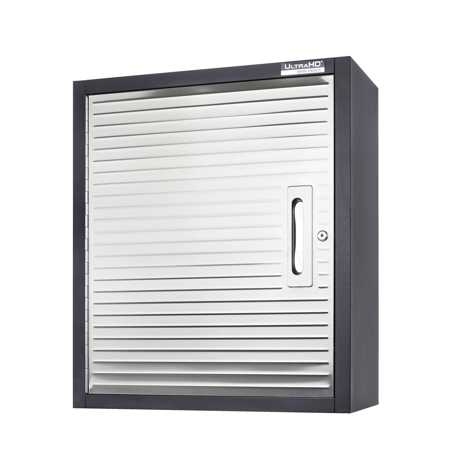 Seville Classics UltraHD? Solid Steel Lockable Metal Storage Wall Cabinet Organizer, w/ Adjustable Shelf, 24" W x 12" D x 28" H, Graphite - Image 6