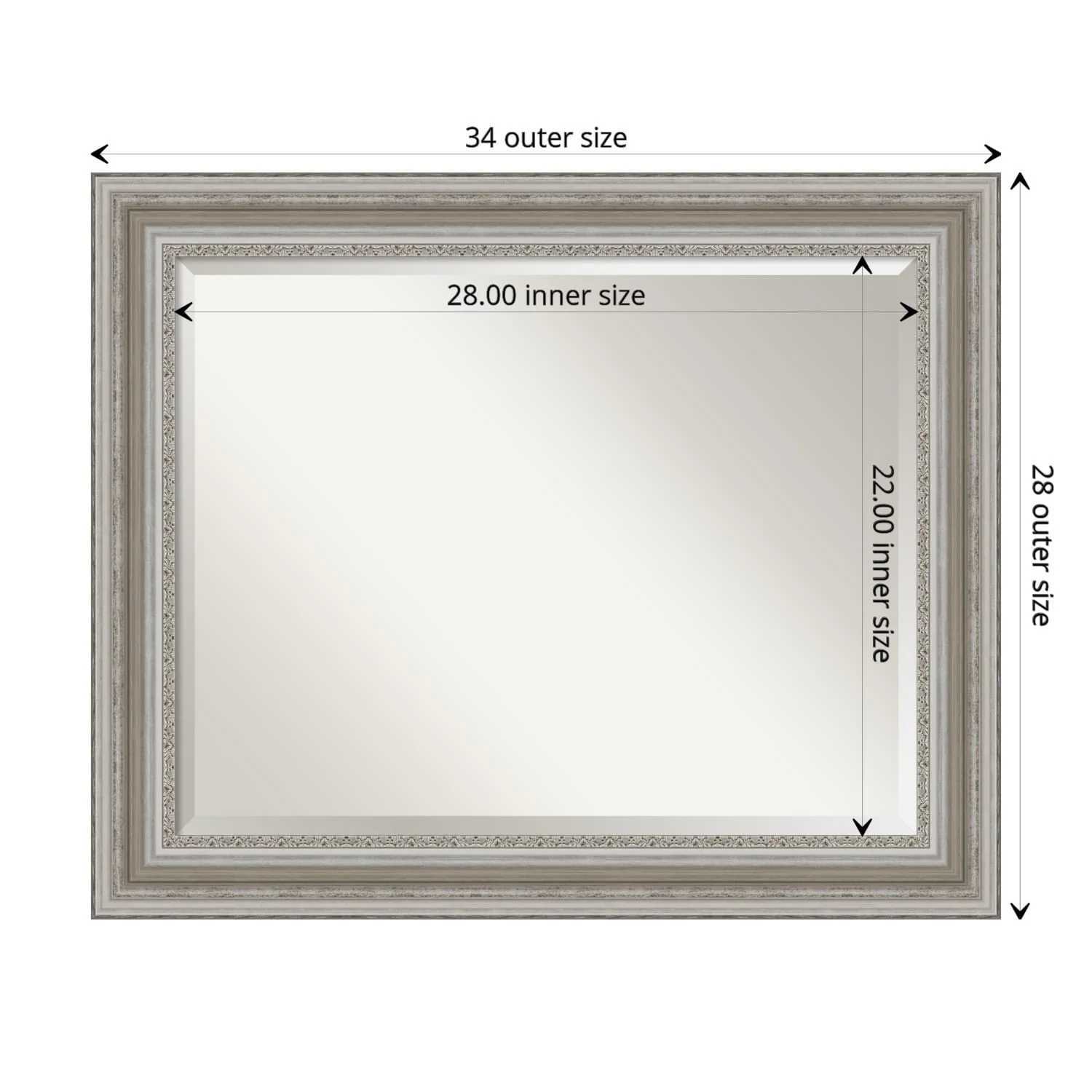 Beveled Bathroom Wall Mirror, Silver Frame Decorative Vanity Mirror for Bathroom, Bedroom and Entryway - Image 5