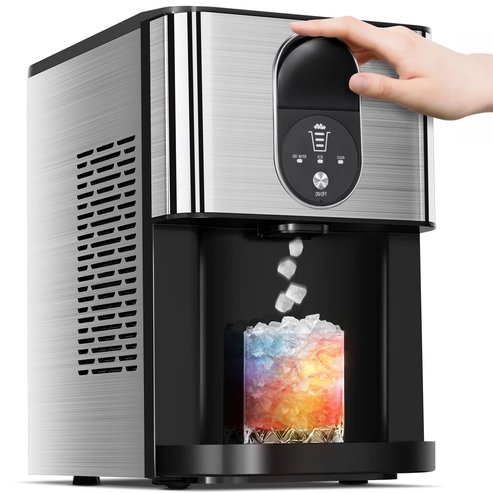 Auseo Ice Maker Countertop with Soft Chewable Ice, 44 Lbs/24H, Self-Cleaning, One-Click Operation for Home/Party(Black) - Image 16