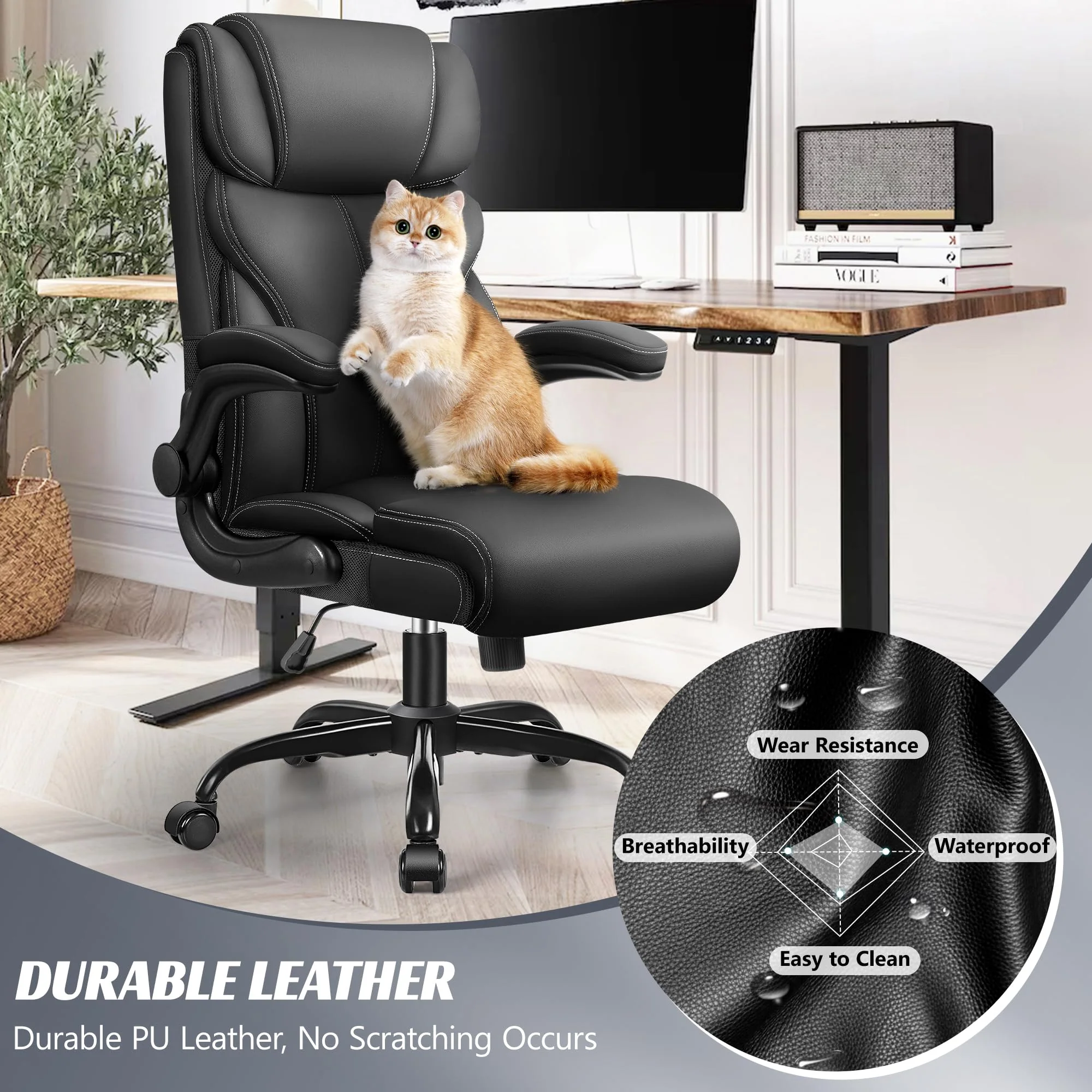 Ergonomic Big and Tall Executive Office Chair, High Back Computer Desk Chair for Home Office and Workspace - Image 3