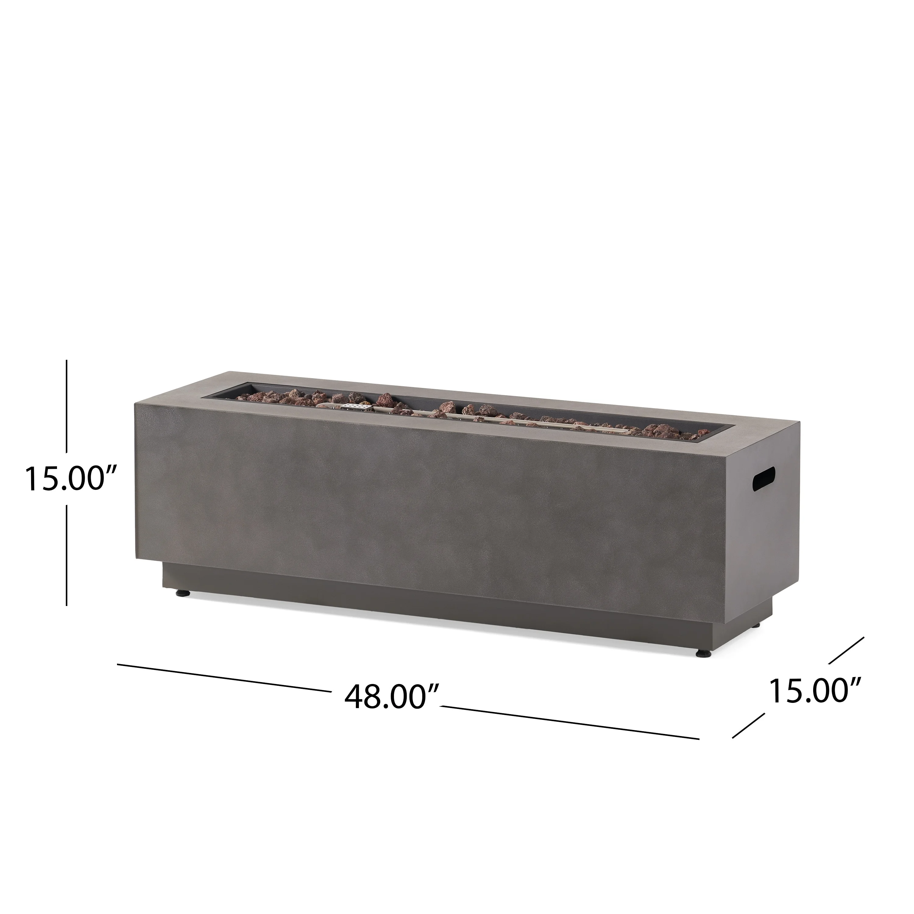 Christopher Knight Home Wellington Outdoor 50,000 BTU Rectangular Fire Pit (No Tank Holder) by Brushed Brown - Image 7