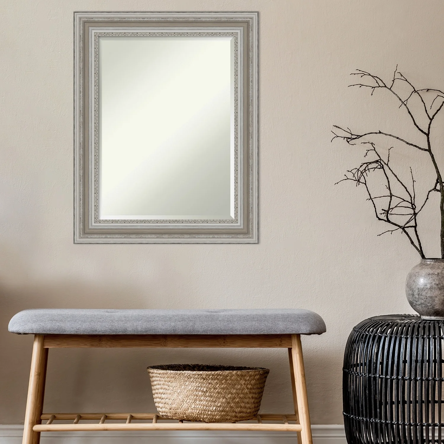 Beveled Bathroom Wall Mirror, Silver Frame Decorative Vanity Mirror for Bathroom, Bedroom and Entryway - Image 35
