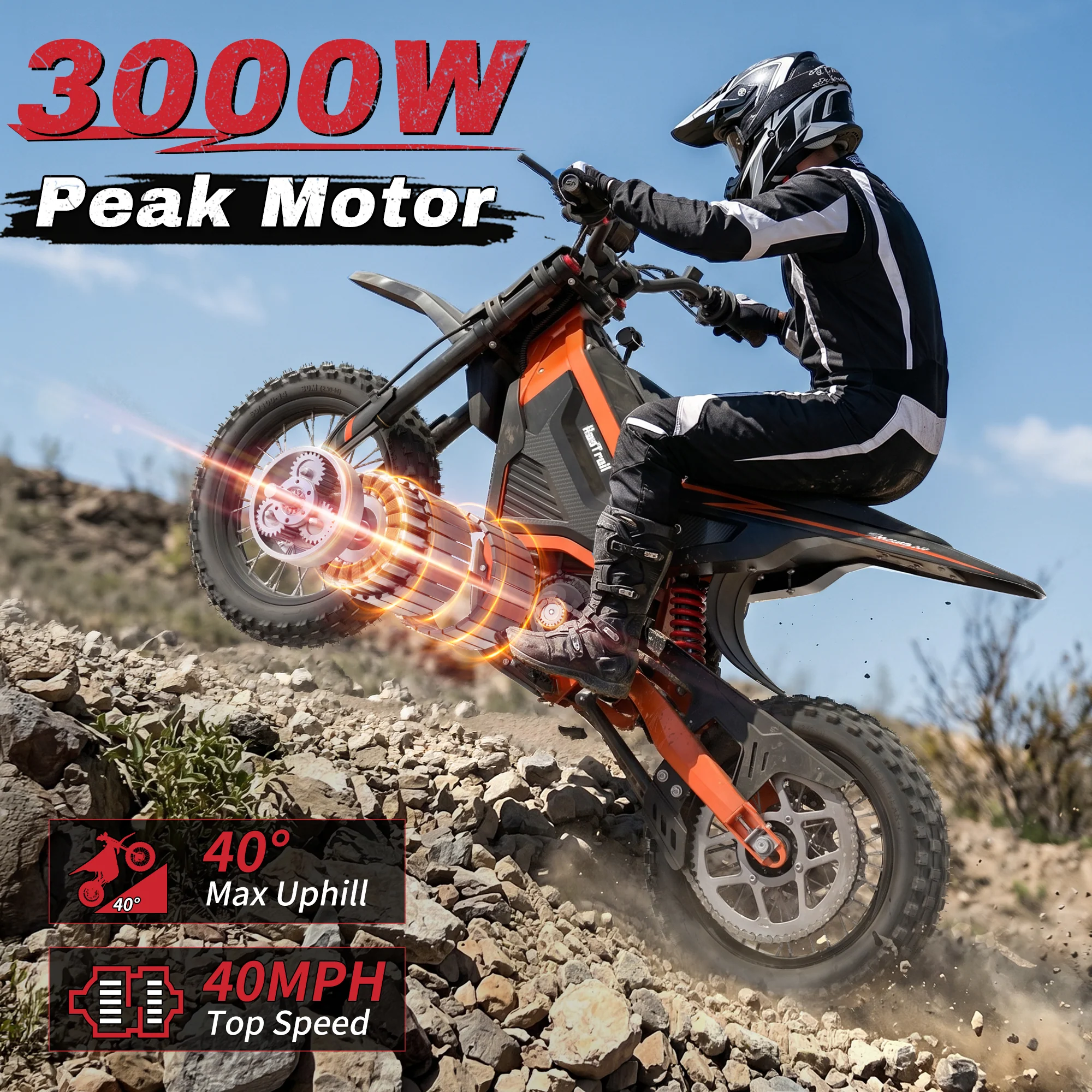 48V 2000W Peak Class Electric Dirt Bike Ages 13+ - Image 8