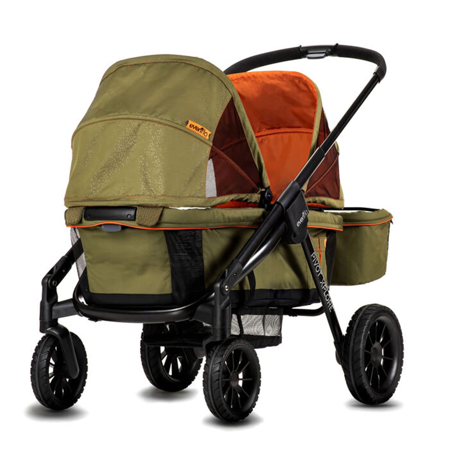 2-in-1 All-Terrain Baby Stroller Wagon with Canopy and Storage - Gray - Image 5
