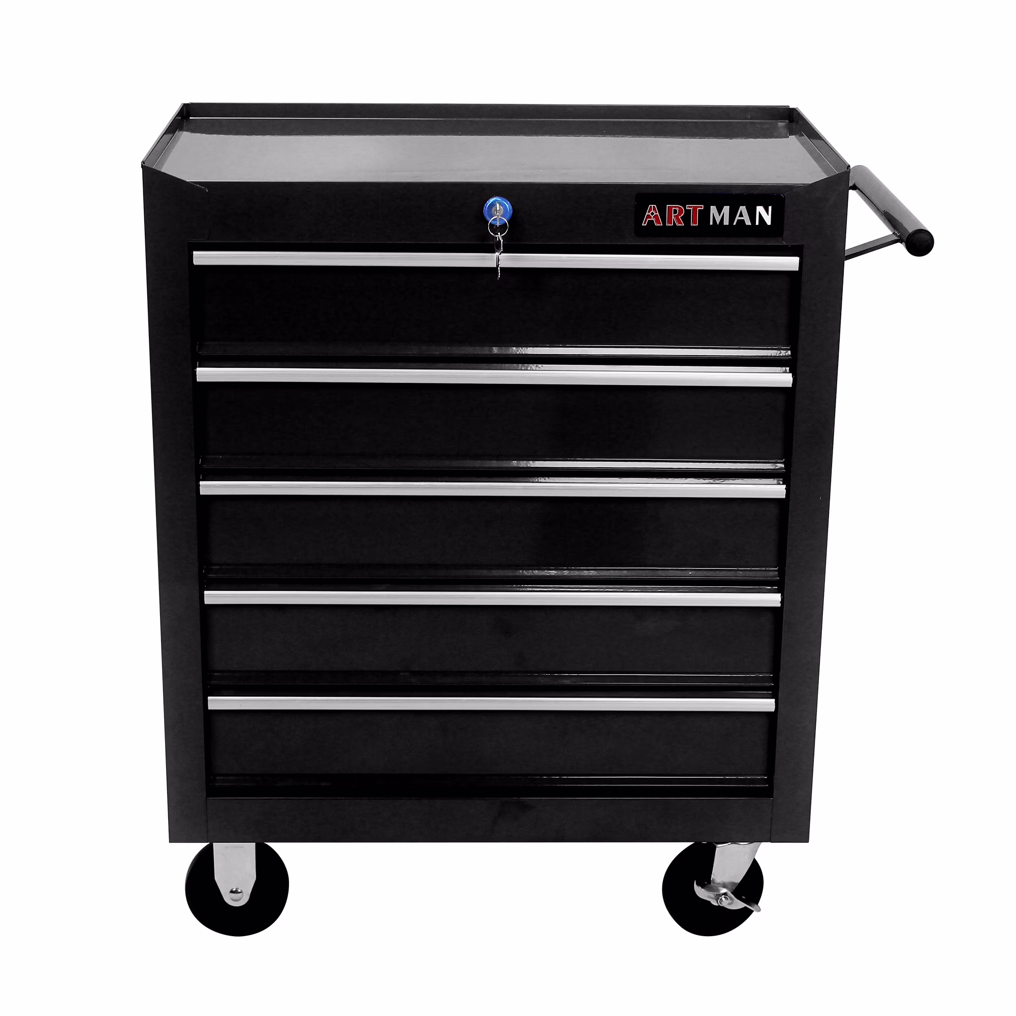 5 Drawer Rolling Tool Chest, Steel Tool Storage Cabinet for Garage Storage with 4 Wheels and Locker - Image 5