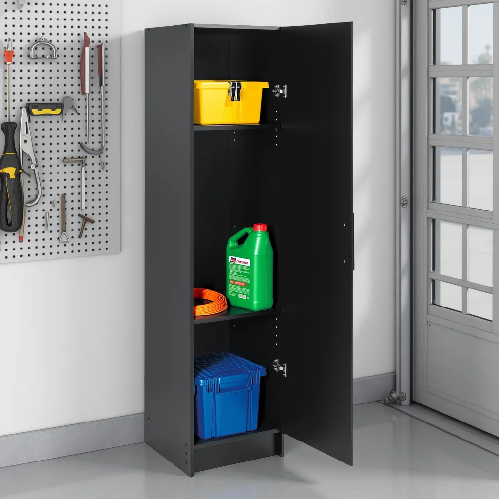 Prepac Elite 16" Storage Cabinet, Black Storage Cabinet, Bathroom Cabinet, Pantry Cabinet with 2 Adjustable Shelves, 16" D x 16" W x 65" H, BEB-1664 - Image 3