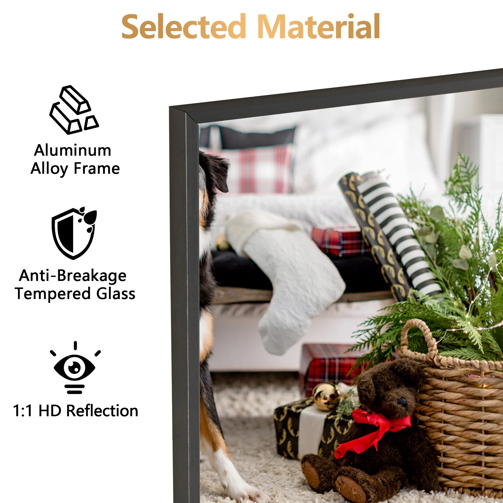 64x21 Full Length Floor Mirror, Large Full Body Aluminum Alloy Frame Standing Mirror with Stand and Wall Mount Option - Image 14