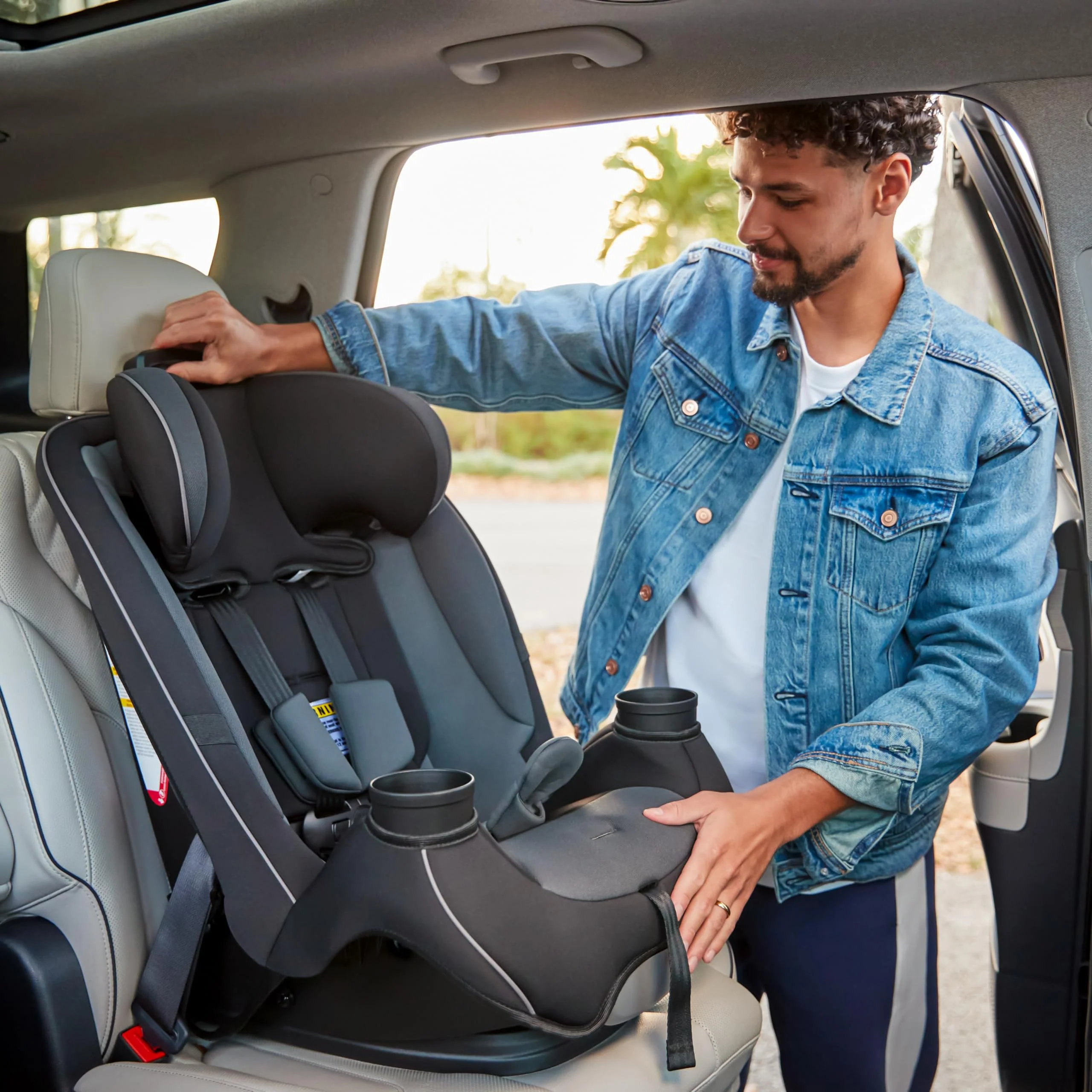 3-in-1 Slim Convertible Car Seat, All-in-One Infant Toddler Booster Seat, Rear & Forward Facing Child Safety Seat, Blue - Image 12
