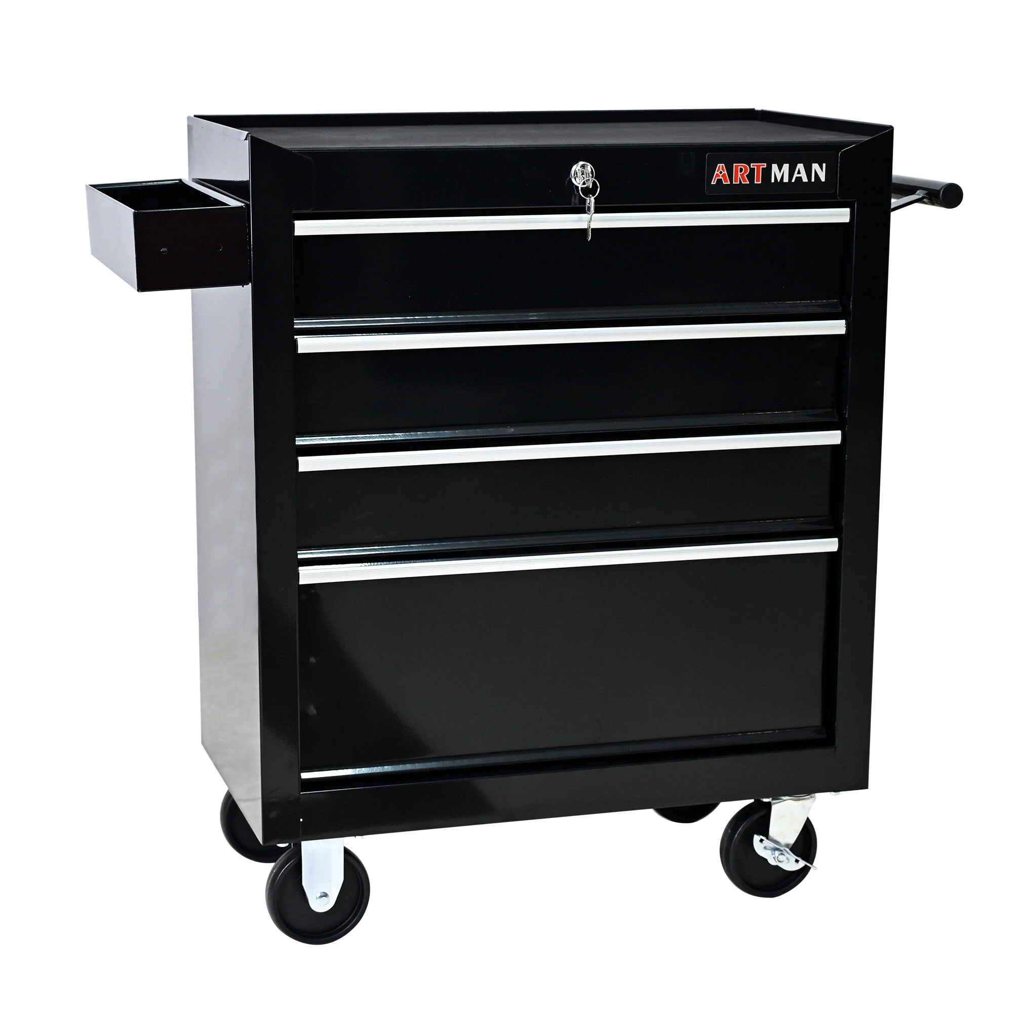Tool Cabinets Rolling Tool Chest, 4 Drawer Tool Box with Wheels, Heavy Duty Industrial Service Cart Storage Organizer with Locking System, Rolling Tool Box Organizer Tool Case for Garage, Repair Shop - Image 4