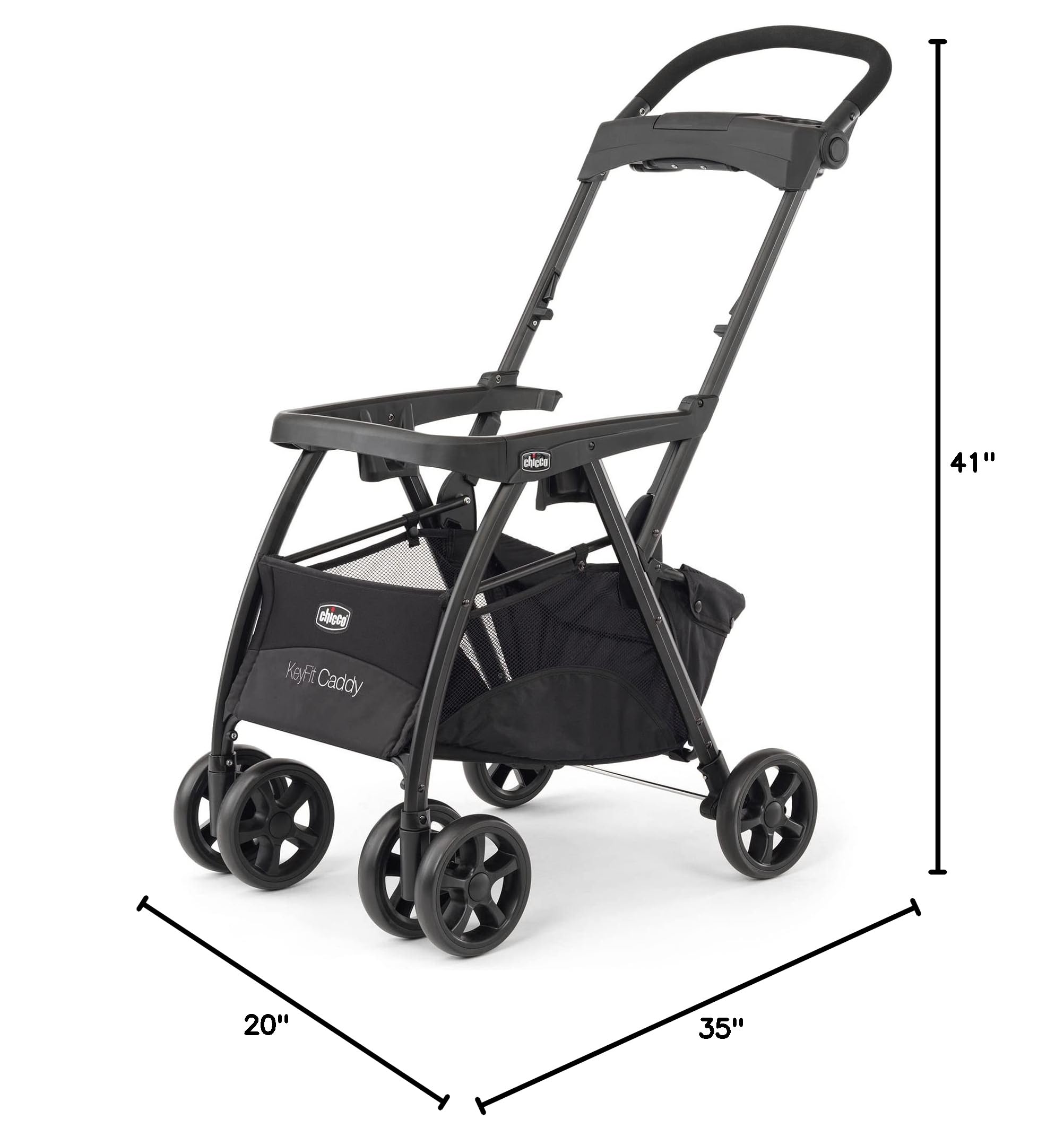 Lightweight Infant Car Seat Caddy Frame Stroller, Portable Baby Carrier Stroller Frame with Easy Fold Design - Image 2