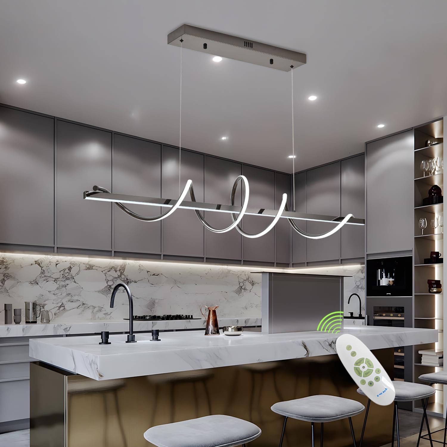 Minimalist Dimmable LED Pendant Chandelier with Remote Control - Image 16